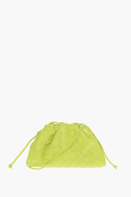 Bottega Veneta Woven Leather Mini Pouch Bag in Green, Women's