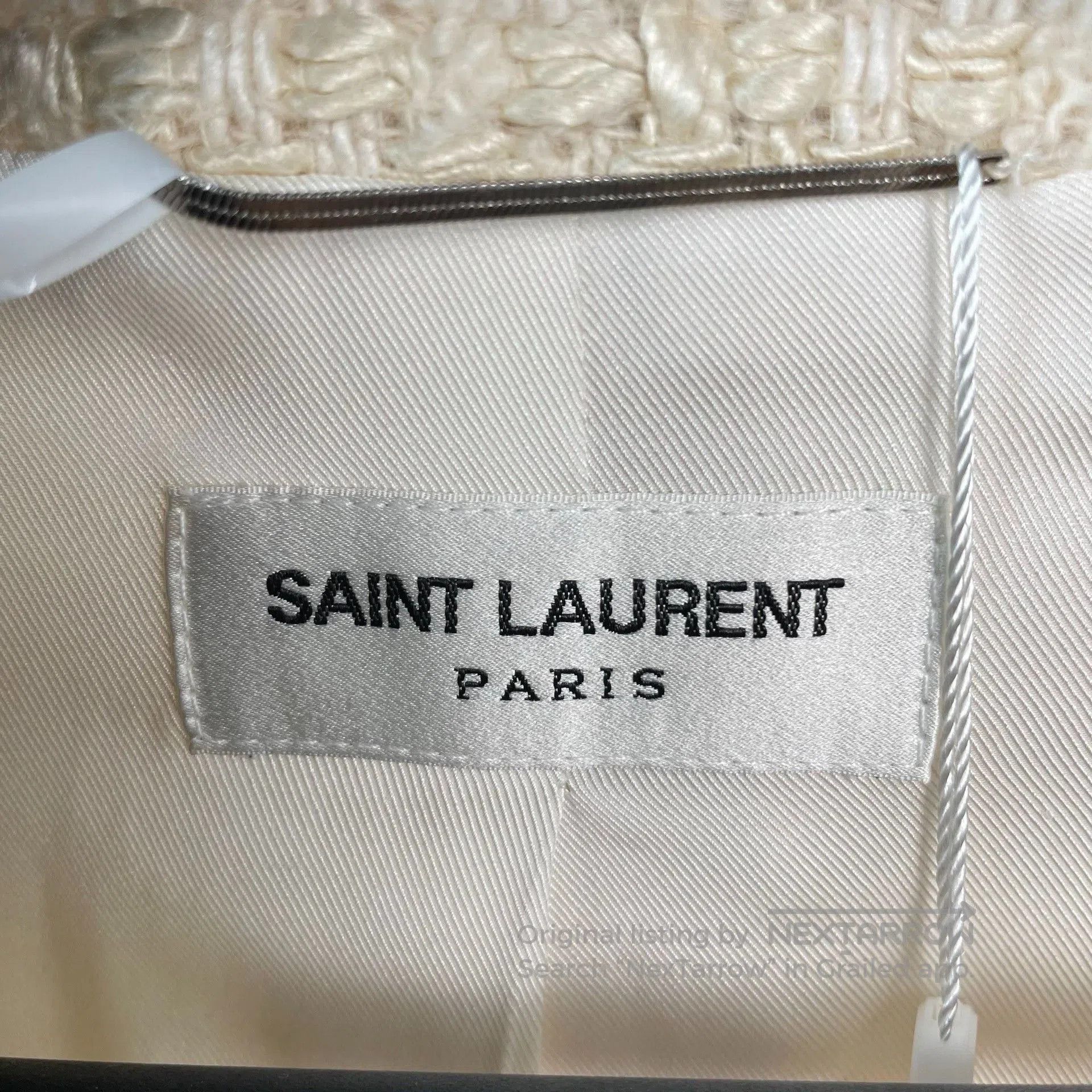 Saint Laurent Paris Saint Laurent Beige Tweed Jacket. Size XXL / US 16-18 / IT 52-54 - 6 Thumbnail