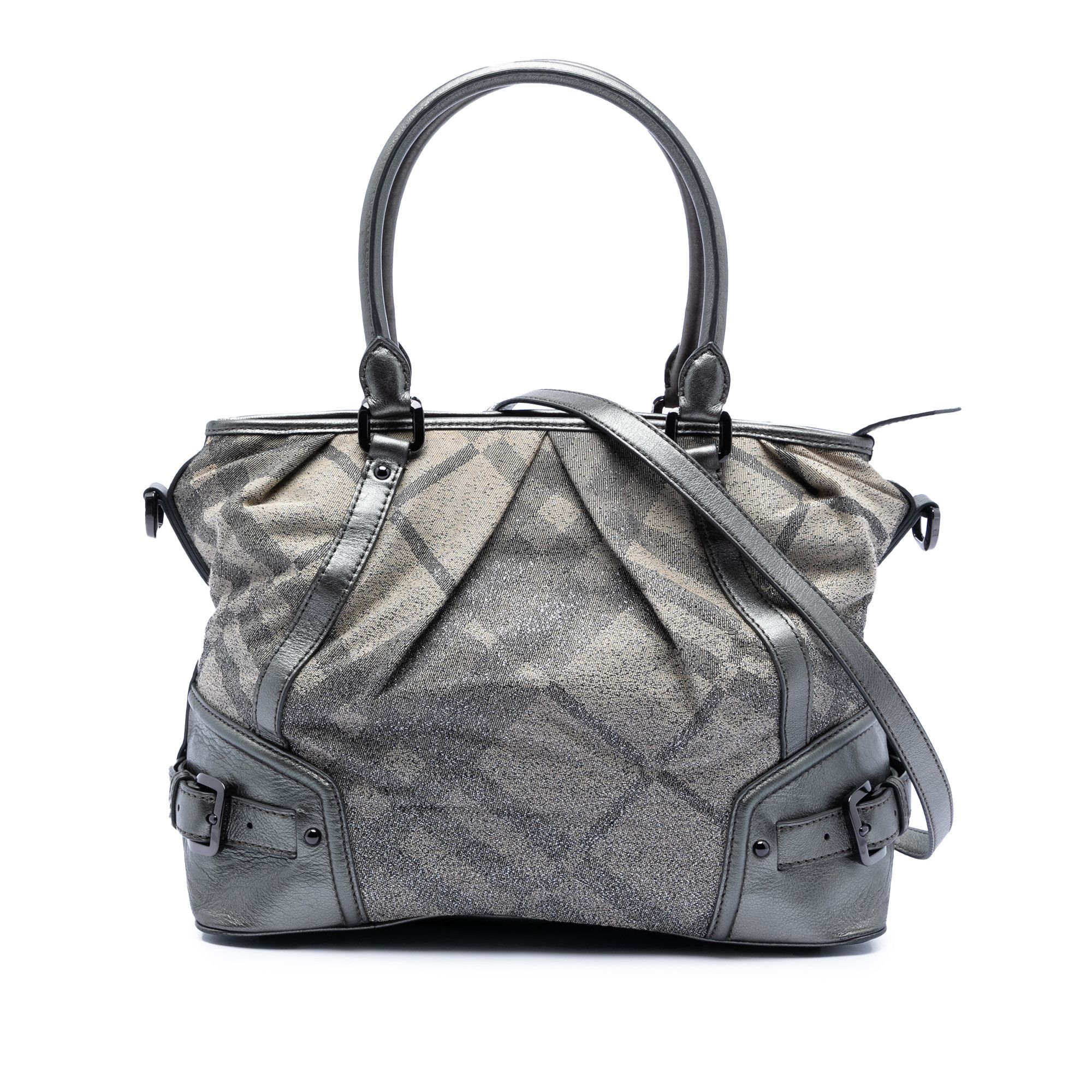 Burberry Burberry Glitter Smoke Check Canvas Check Satchel Size ONE SIZE - 1 Thumbnail
