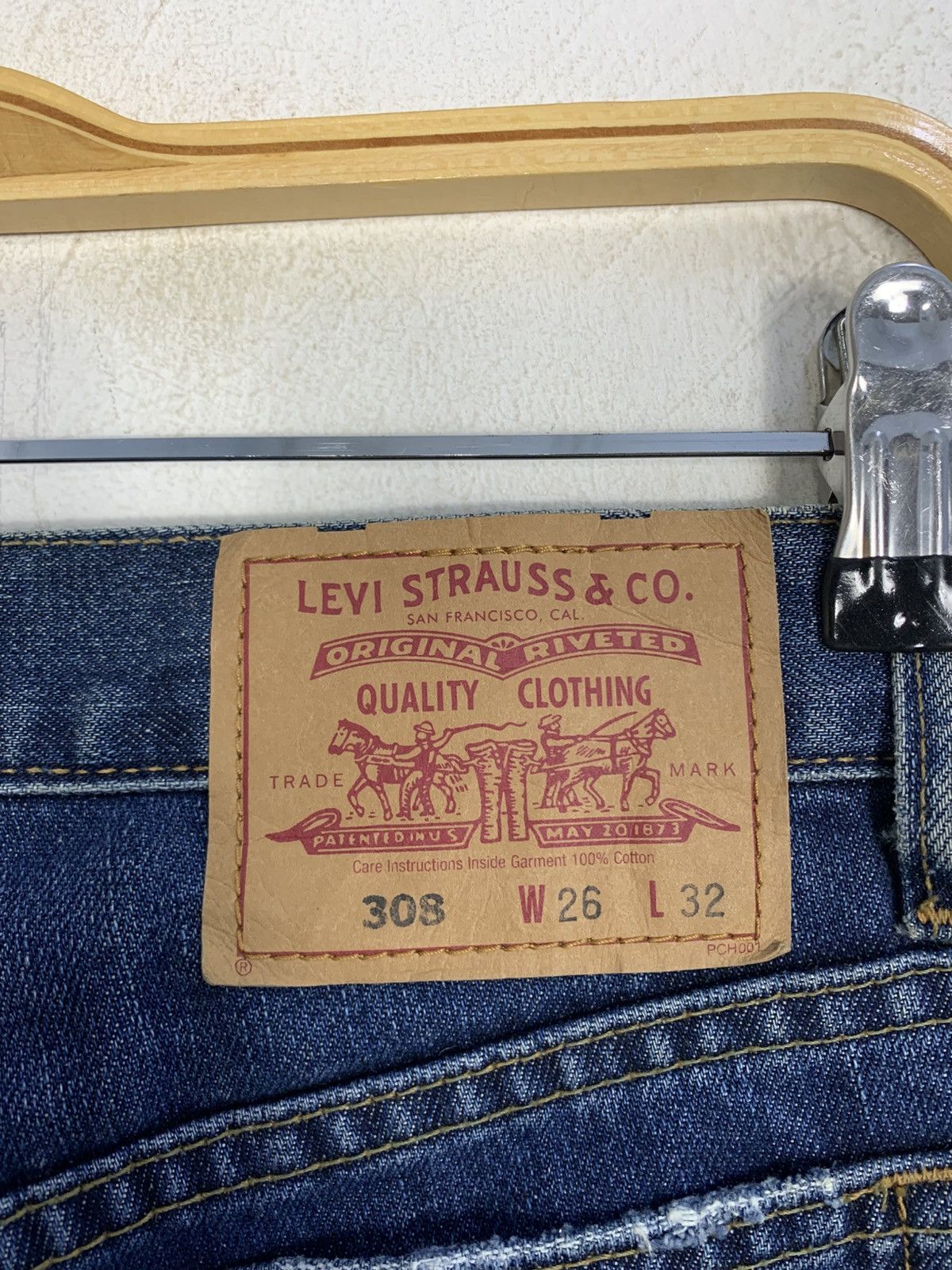 Levi's Levis Strauss Lot 308 Flared Indigo Denim Jeans Straight Cut Size 26" / US 2 / IT 38 - 7 Thumbnail