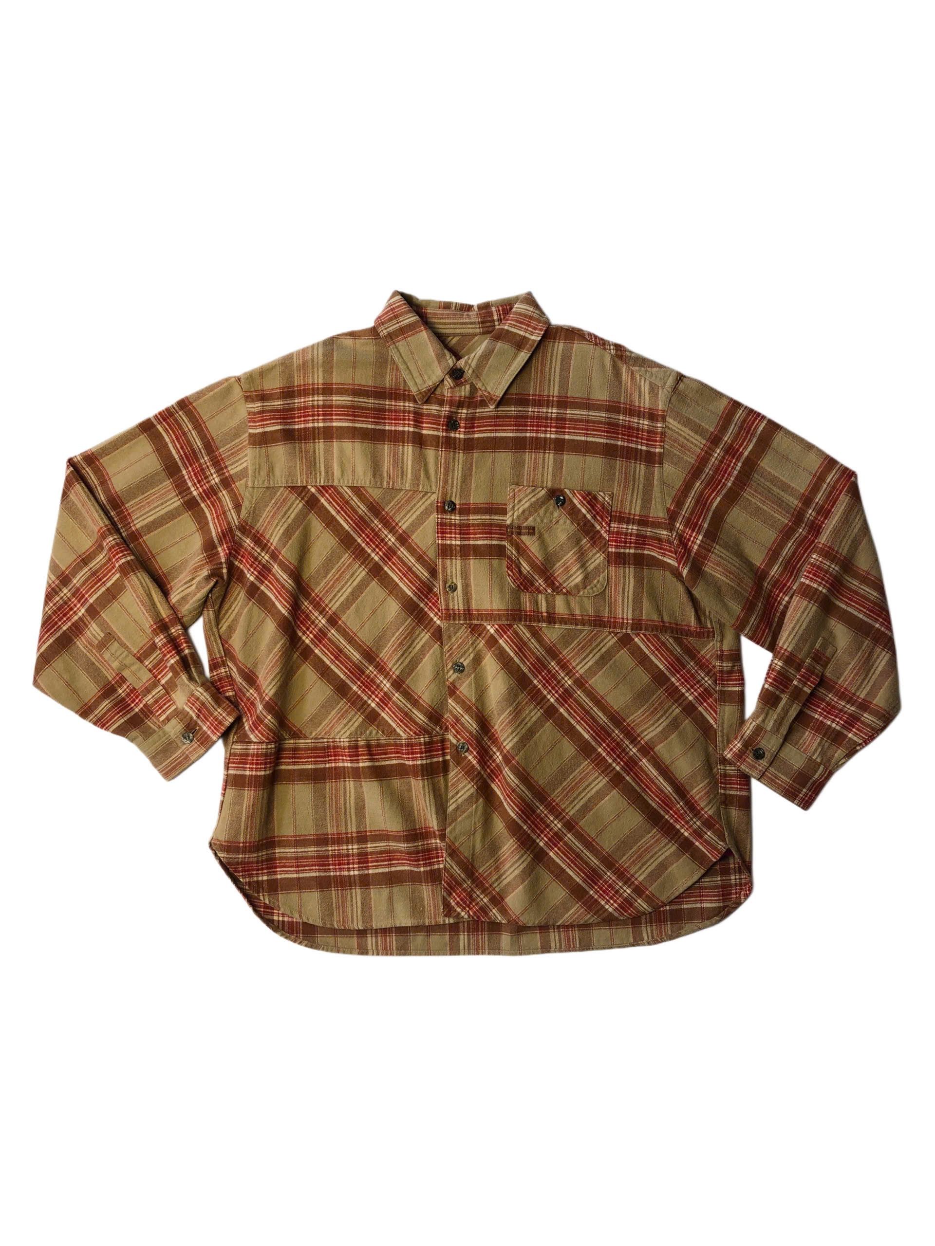 Plaid Flannel Button-Up Shirt