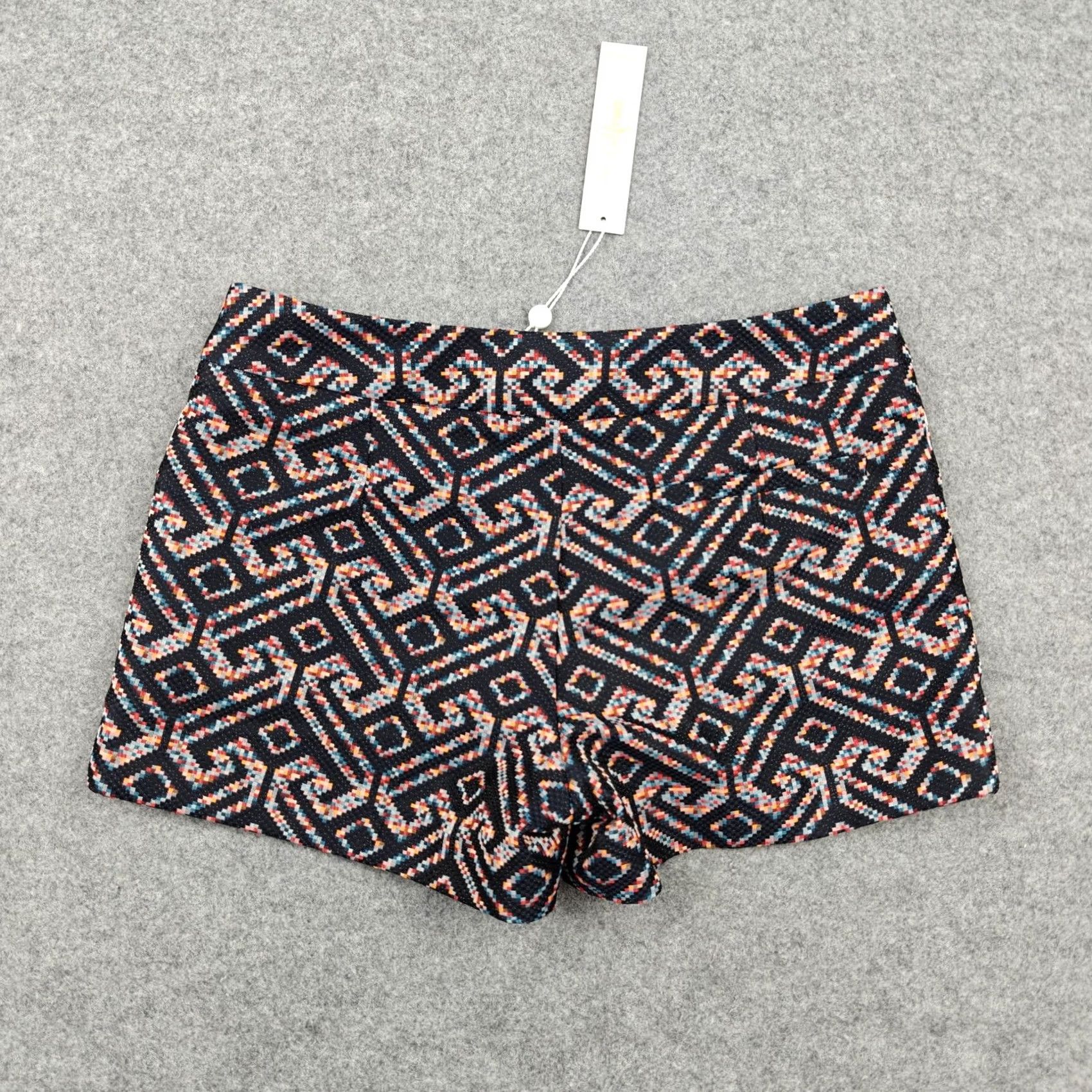 Trina Turk Trina Turk Shorts Womens 00 Blue Geometric Jacquard Chino Dressy Summer Zip Size 24" / US 00 / IT 34 - 6 Thumbnail