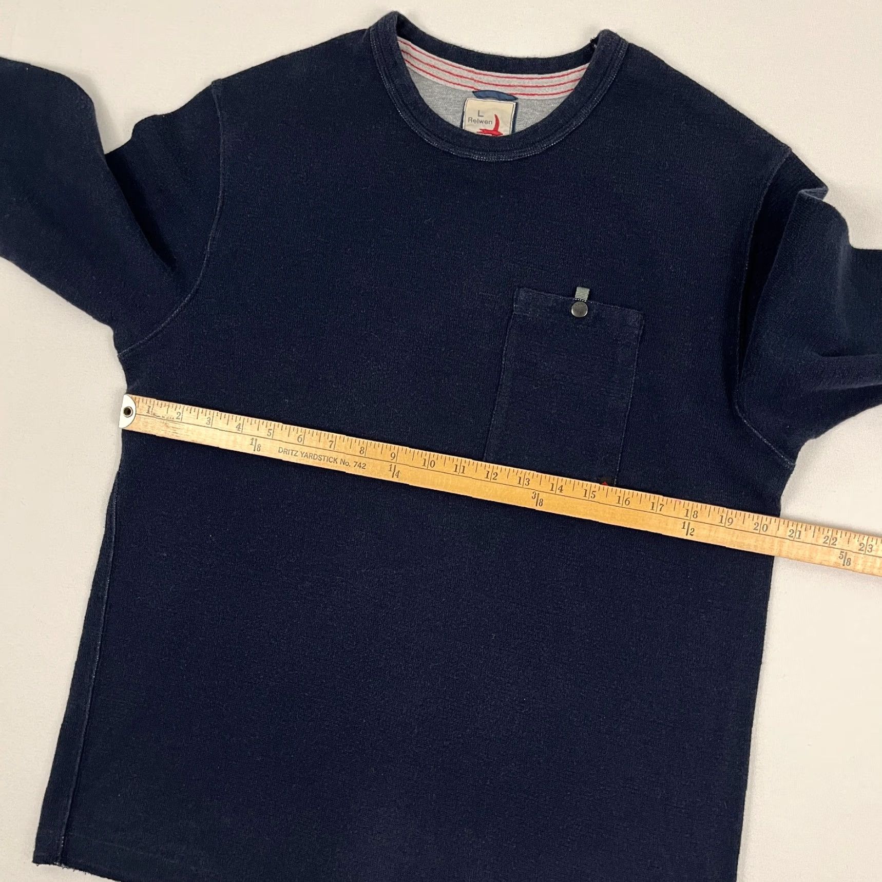 Relwen Relwen Windsurf Pocket Crew Sweatshirt Mens L Blue Surf Beach Pullover Size US L / EU 52-54 / 3 - 5 Thumbnail