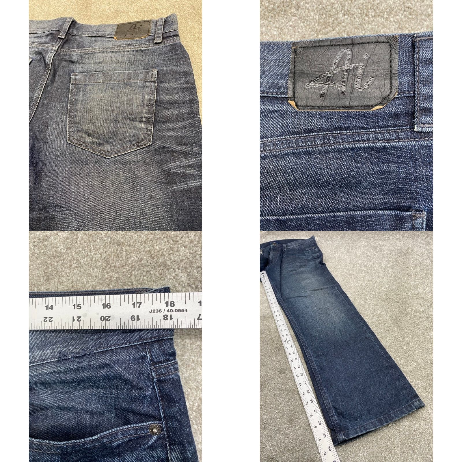 Denime VINTAGE Authentic Icon Jeans Mens 36x30 Blue Denim Studded Straight Leg 5577 Size US 36 / EU 52 - 9 Thumbnail