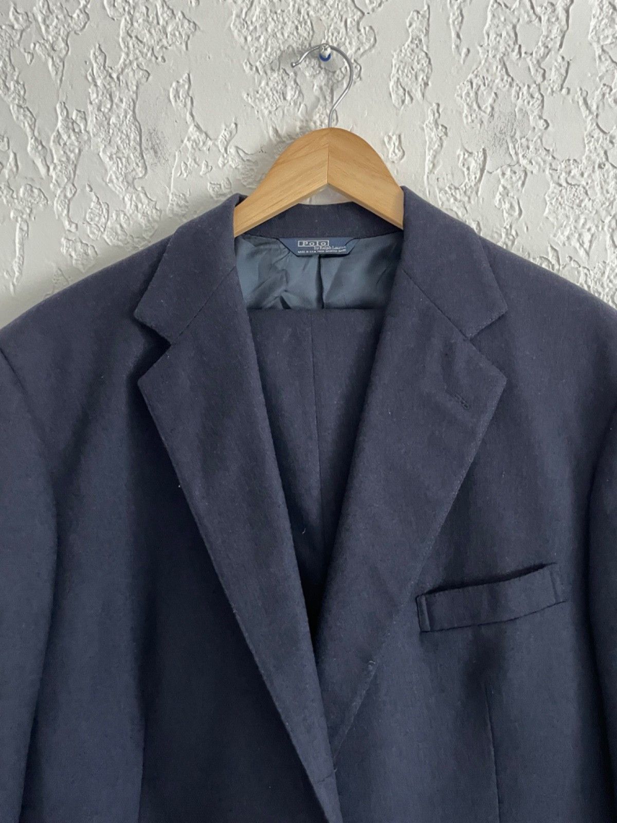 Polo Ralph Lauren 🔥 Polo Ralph Lauren® RARE 80s Iconic Navy Flannel Wool Suit Size 46L - 3 Thumbnail