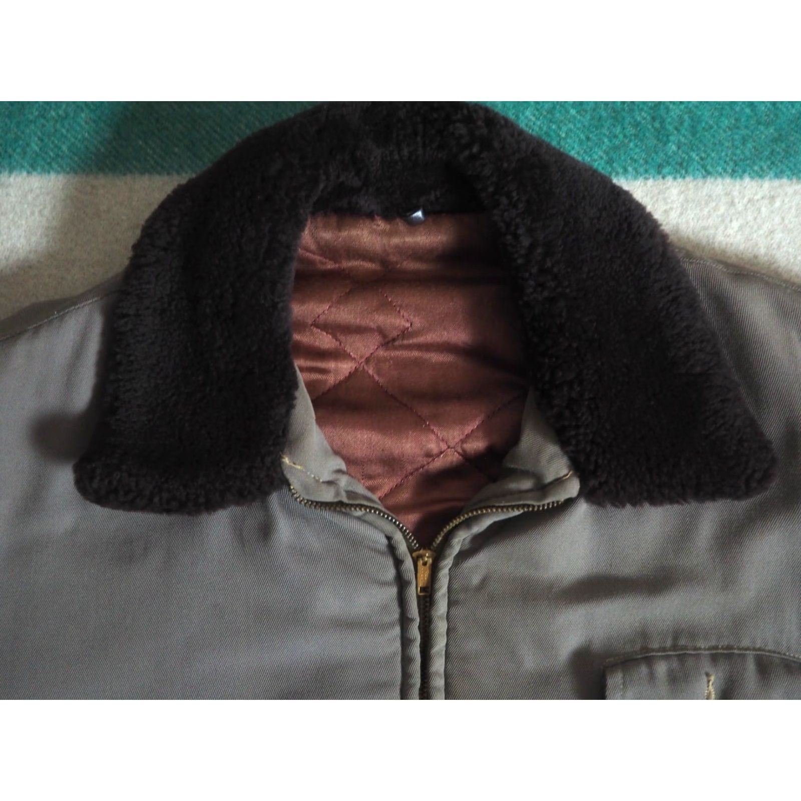 Vintage VINTAGE Gray Brown Gabardine Rockabilly Conmar Zip Crop Bomber Jacket Mens L Size US L / EU 52-54 / 3 - 3 Thumbnail