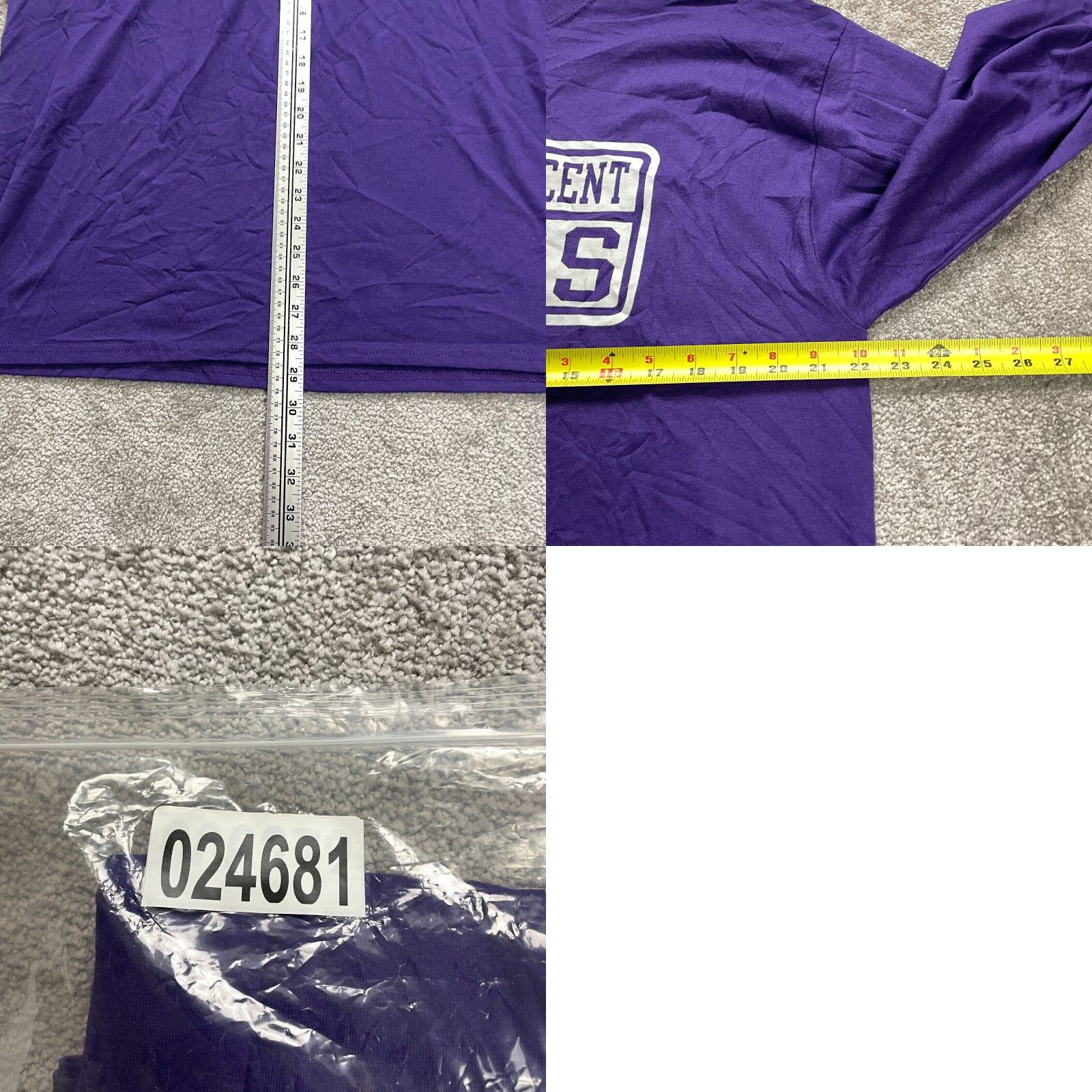 Jerzees Jerzees Heavyweight T-Shirt Mens XL Purple Regular Fit Long Sleeve Crew Neck NWT New Vintage: No Size US XL / EU 56 / 4 - 8 Thumbnail