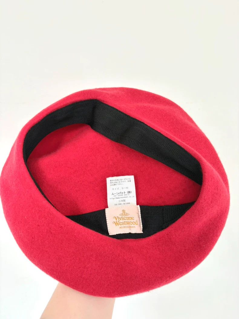 Vivienne Westwood Vivienne Westwood Red Saturn riveted berets Size ONE SIZE - 3 Thumbnail