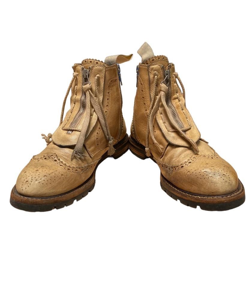 image of Archival Clothing x Miharayasuhiro Combat Boots Zipper in Brown, Men's (Size 7)