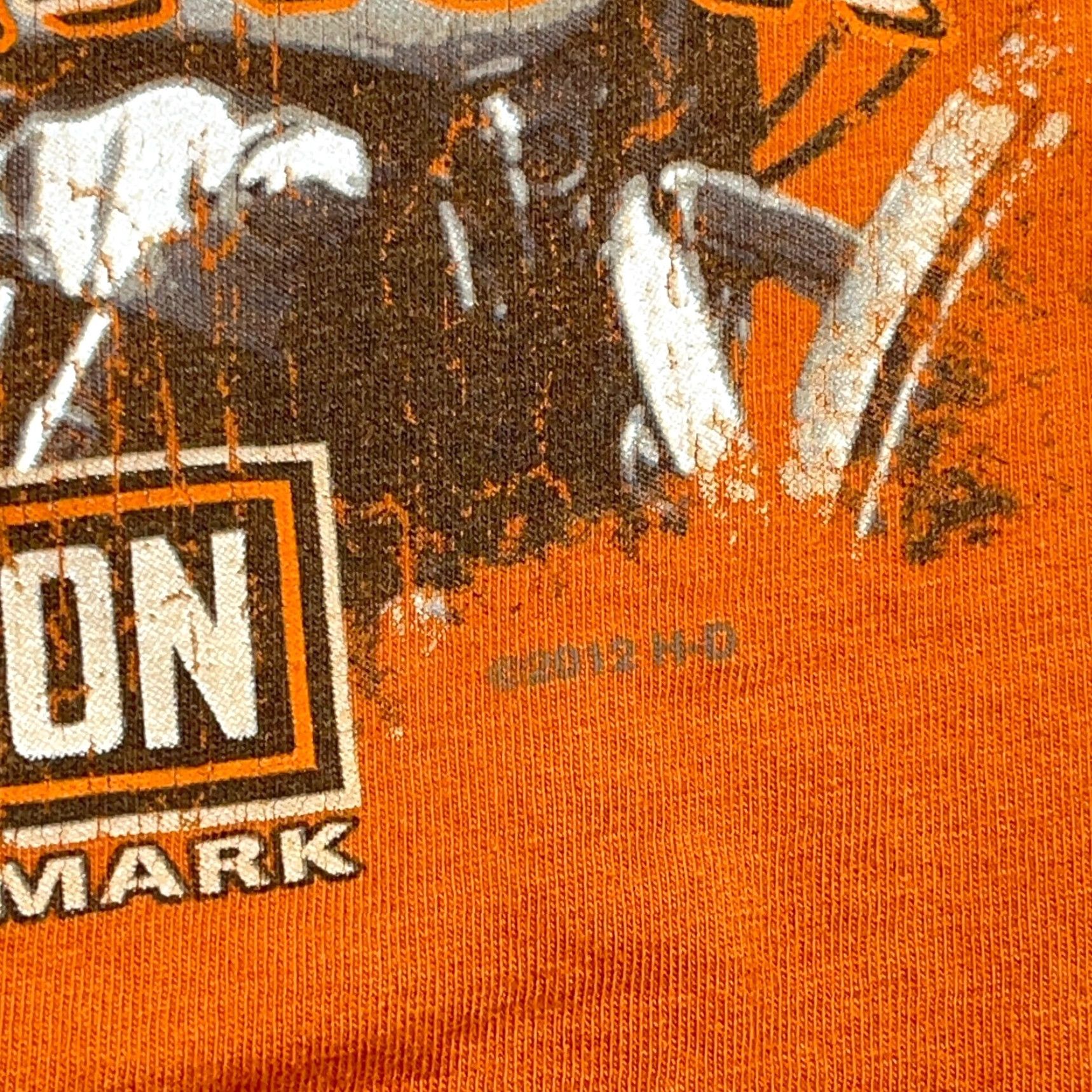 Harley Davidson Harley-Davidson Shirt Men Medium Orange Looney Tunes Vintage Iron Coyote Flames Graphic Print Short Sleeve Crew Neck T-Shirt Size US M / EU 48-50 / 2 - 5 Thumbnail