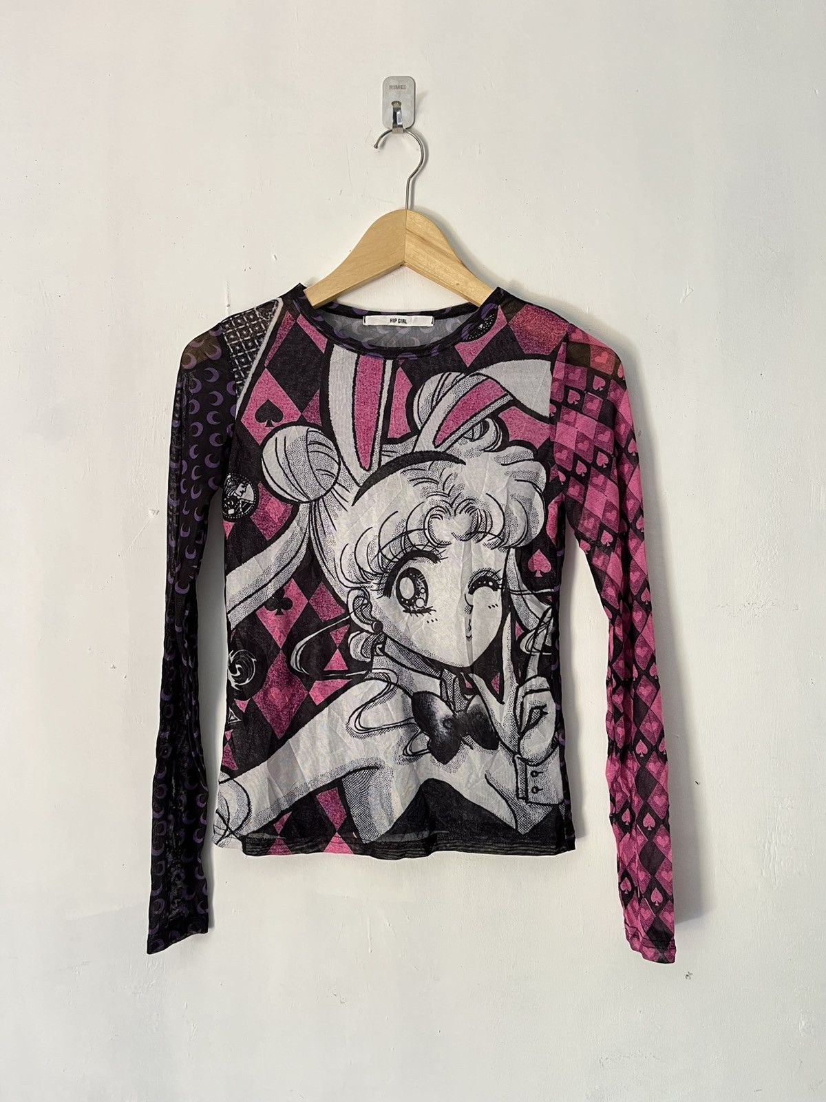 Anime Japanese sailor moon print mesh top aop longsleeve tshirt Size M / US 6-8 / IT 42-44 - 1 Thumbnail