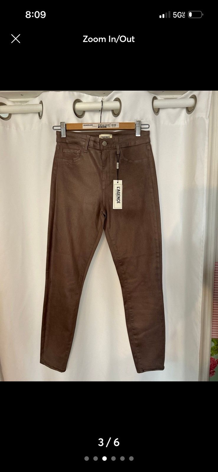 L'AGENCE L'Agence Brown coated jeans size 26 NWT Size 26" / US 2 / IT 38 - 3 Thumbnail