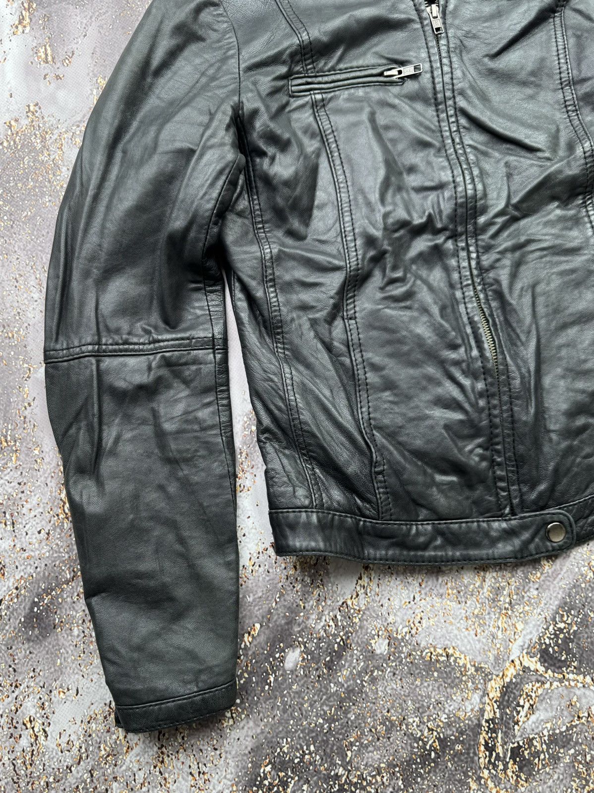 Genuine Leather Vintage Lamb Leather Biker Jacket Size S / US 4 / IT 40 - 2 Thumbnail