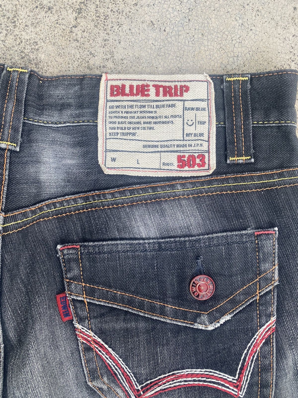 Edwin × Vintage Flare Jeans Vintage y2k Edwin Distress Clawmark Bootcut Size US 35 - 23 Thumbnail