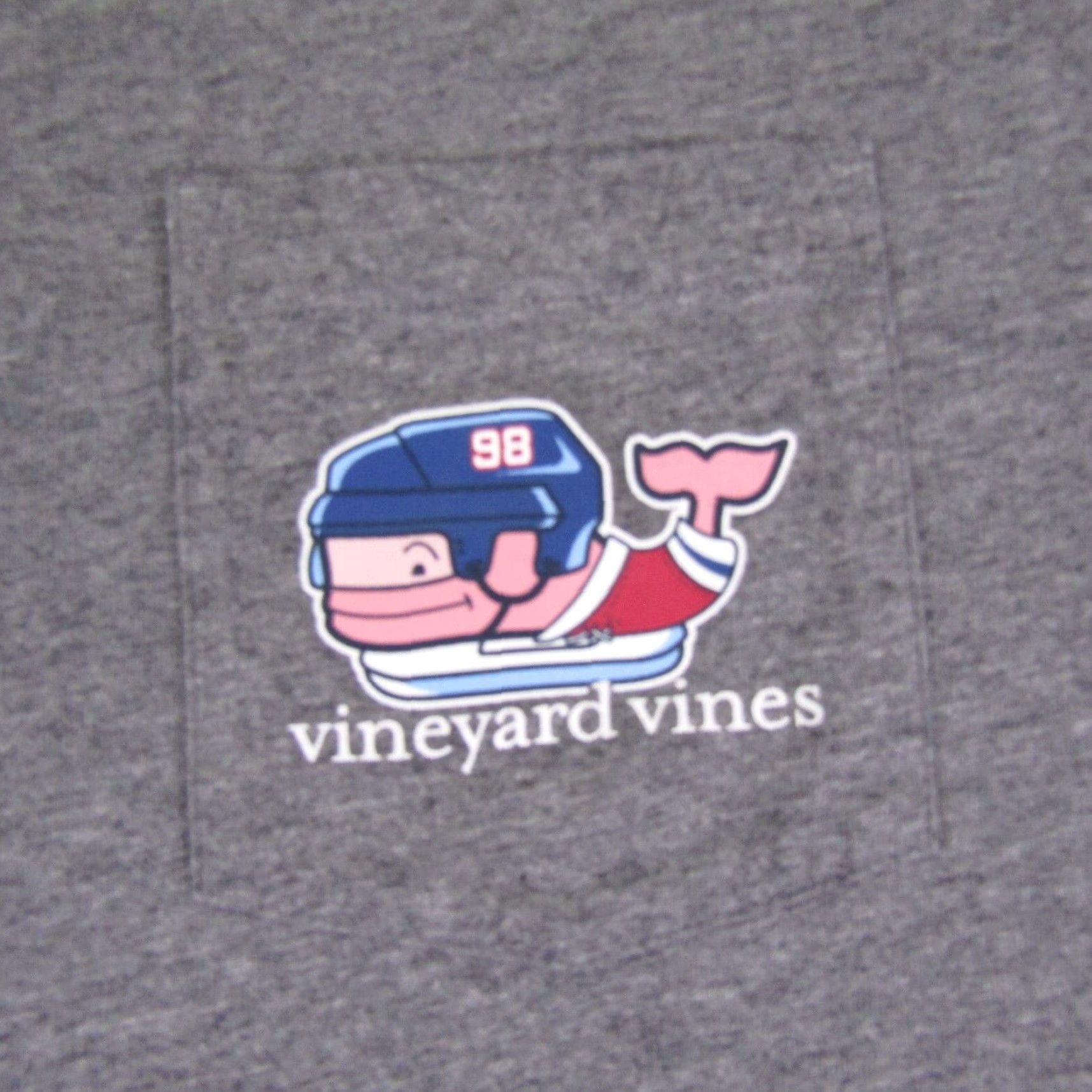 Vineyard Vines VINEYARD VINES Shirt Mens M Gray Pocket Whale Hockey Spell Out Preppy Tee Size US M / EU 48-50 / 2 - 3 Thumbnail