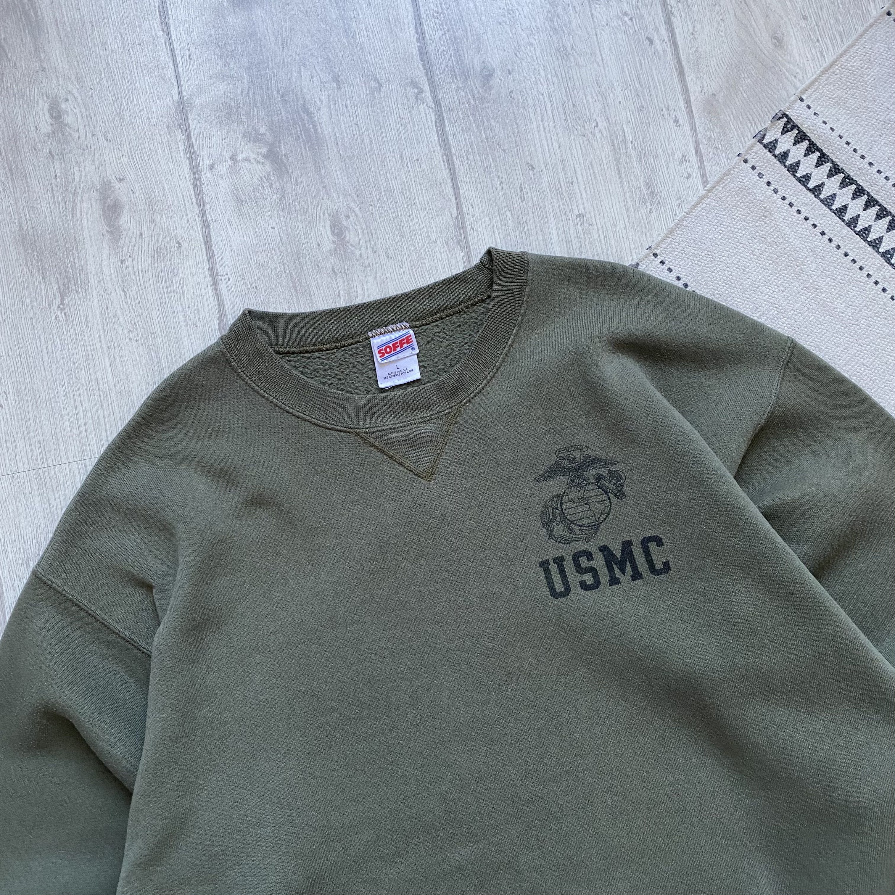 Russell Athletic 🪖 Vintage 90s USMC Army Sweatshirt USA Crewneck Size US XL / EU 56 / 4 - 2 Thumbnail