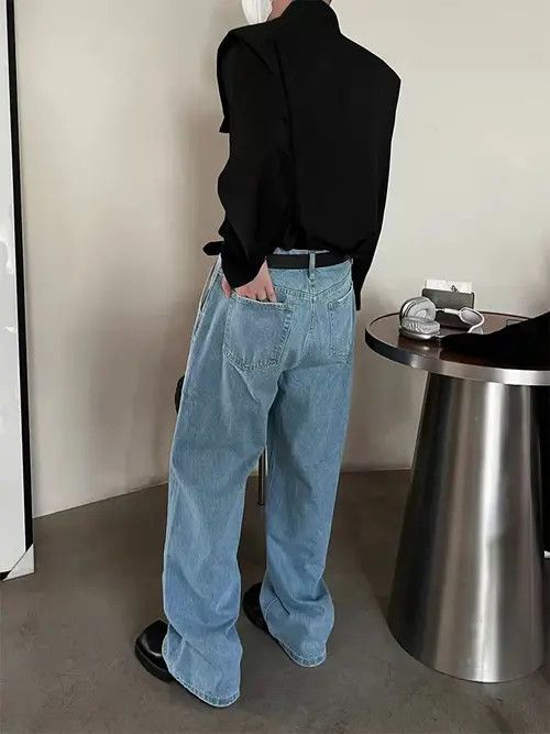 Retro star denim pants