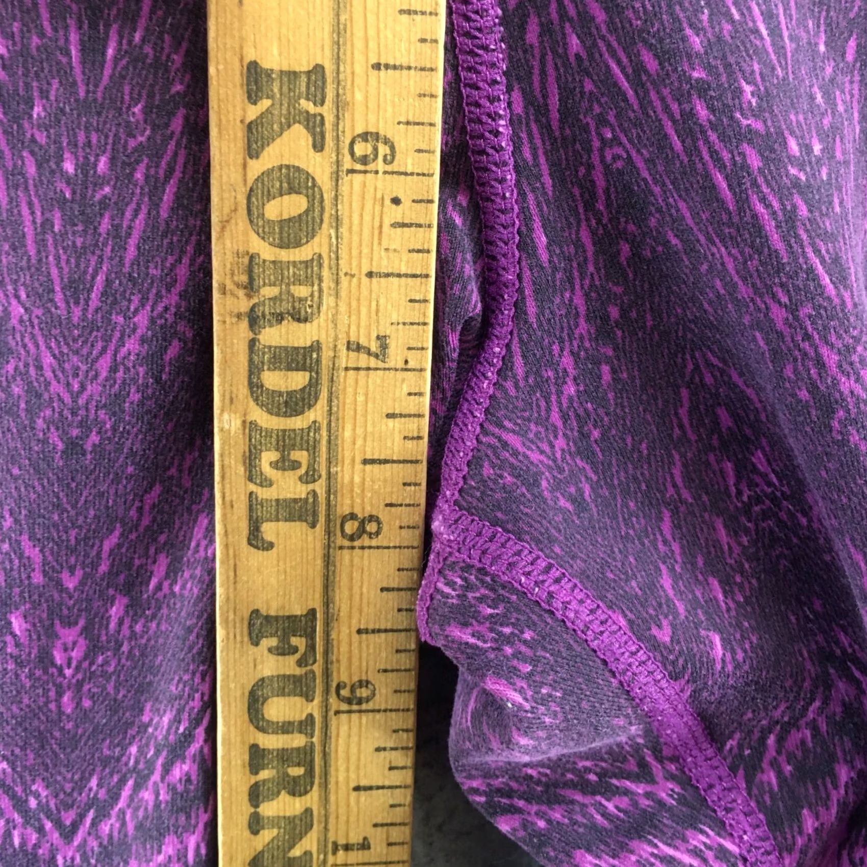 Vintage Tuff Athletics Leggings Womens M Cropped Purple Low Rise Pull On Size 32" / US 10 / IT 46 - 5 Thumbnail