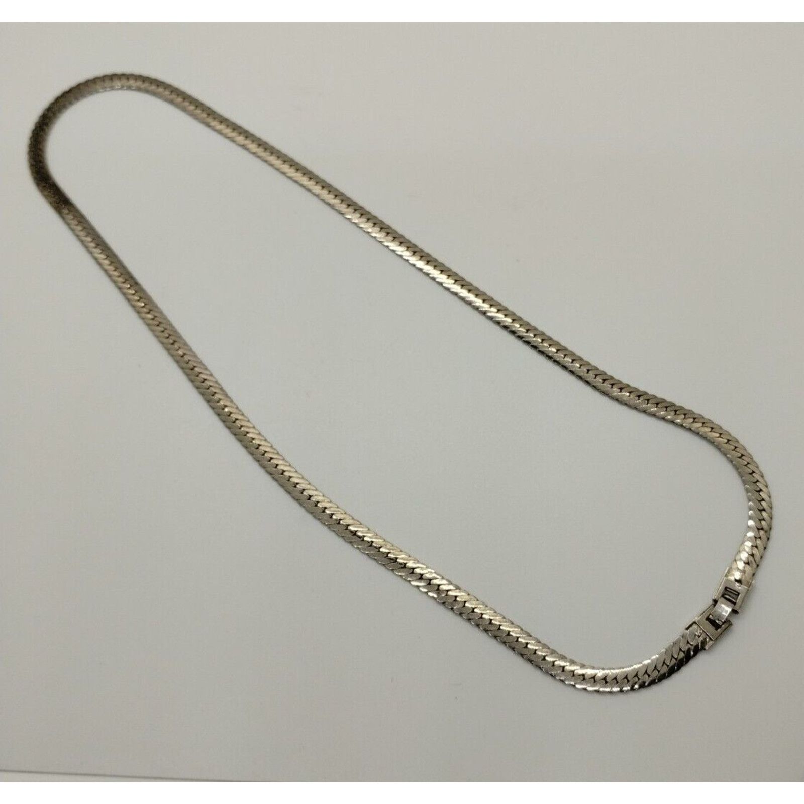Vintage Silver Tone Herring Bone Chain Necklace - Faux Size ONE SIZE - 5 Thumbnail