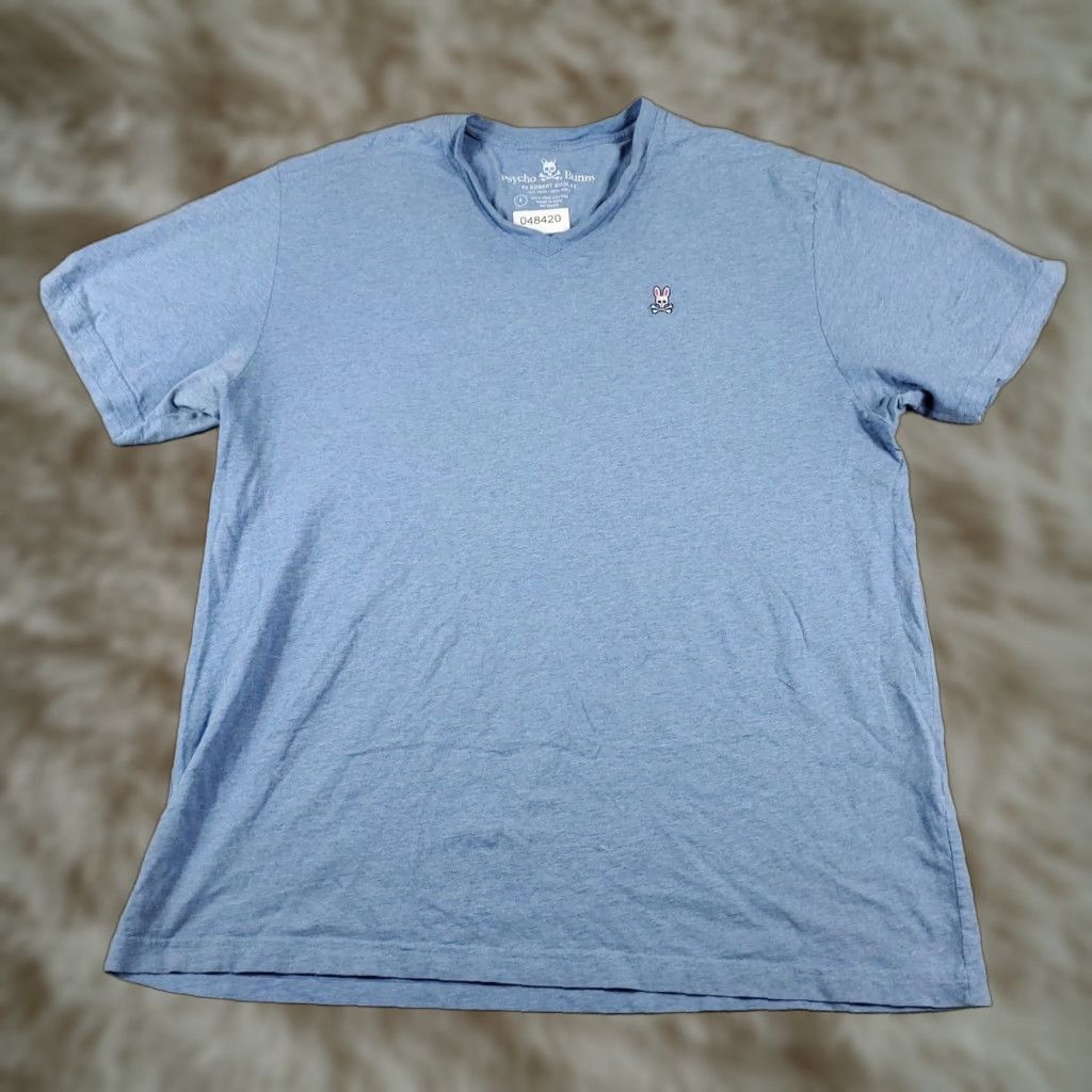 Psycho Bunny VINTAGE Psycho Bunny Mens T-Shirt Size 8 Short Sleeve Blue Skull Crossbones Casual Cotton Mens Size US M / EU 48-50 / 2 - 1 Thumbnail