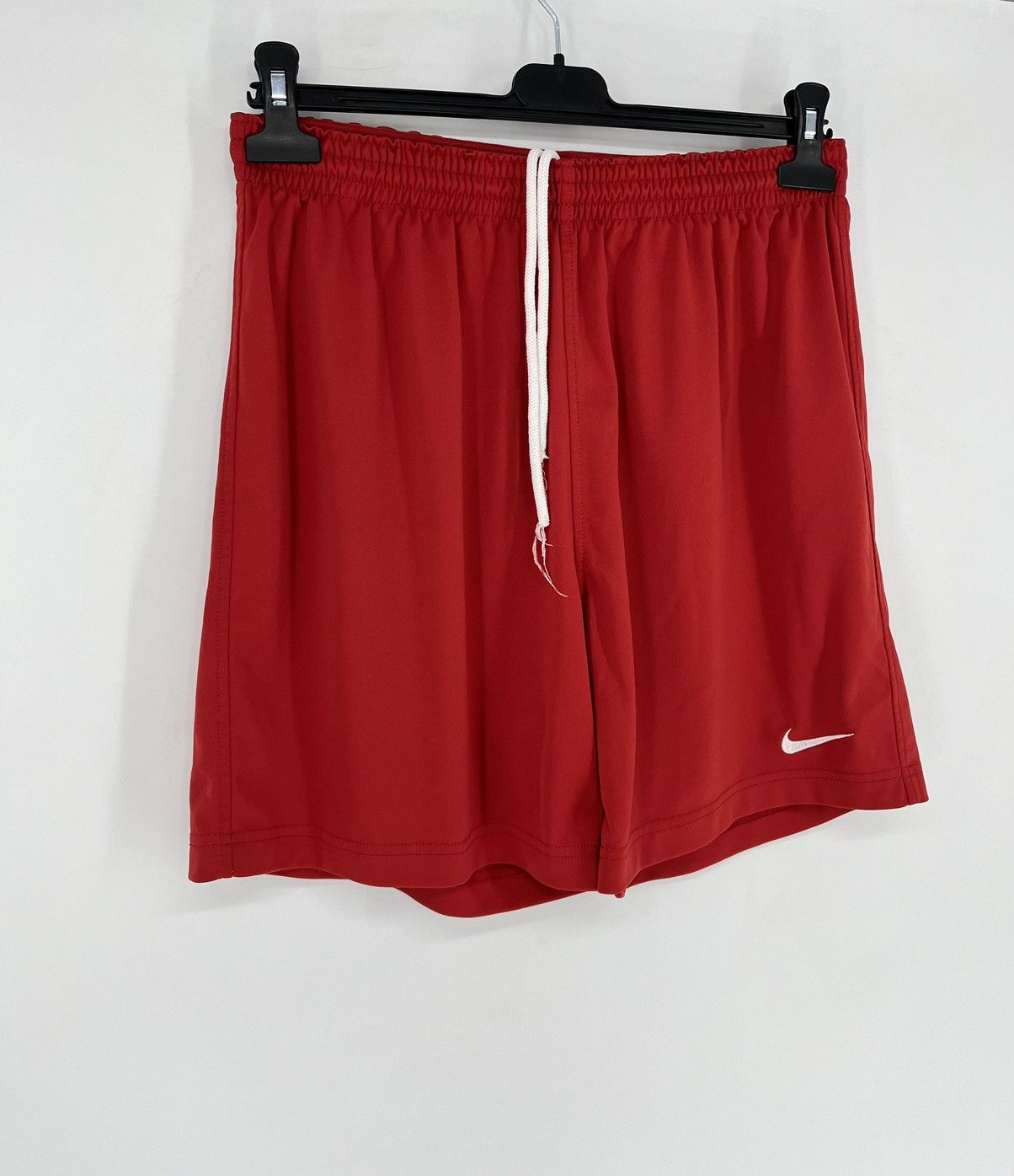 Nike 90s Vintage Nike Red Nylon Mini Swoosh Shorts Travis Styl Size US 36 / EU 52 - 2 Thumbnail