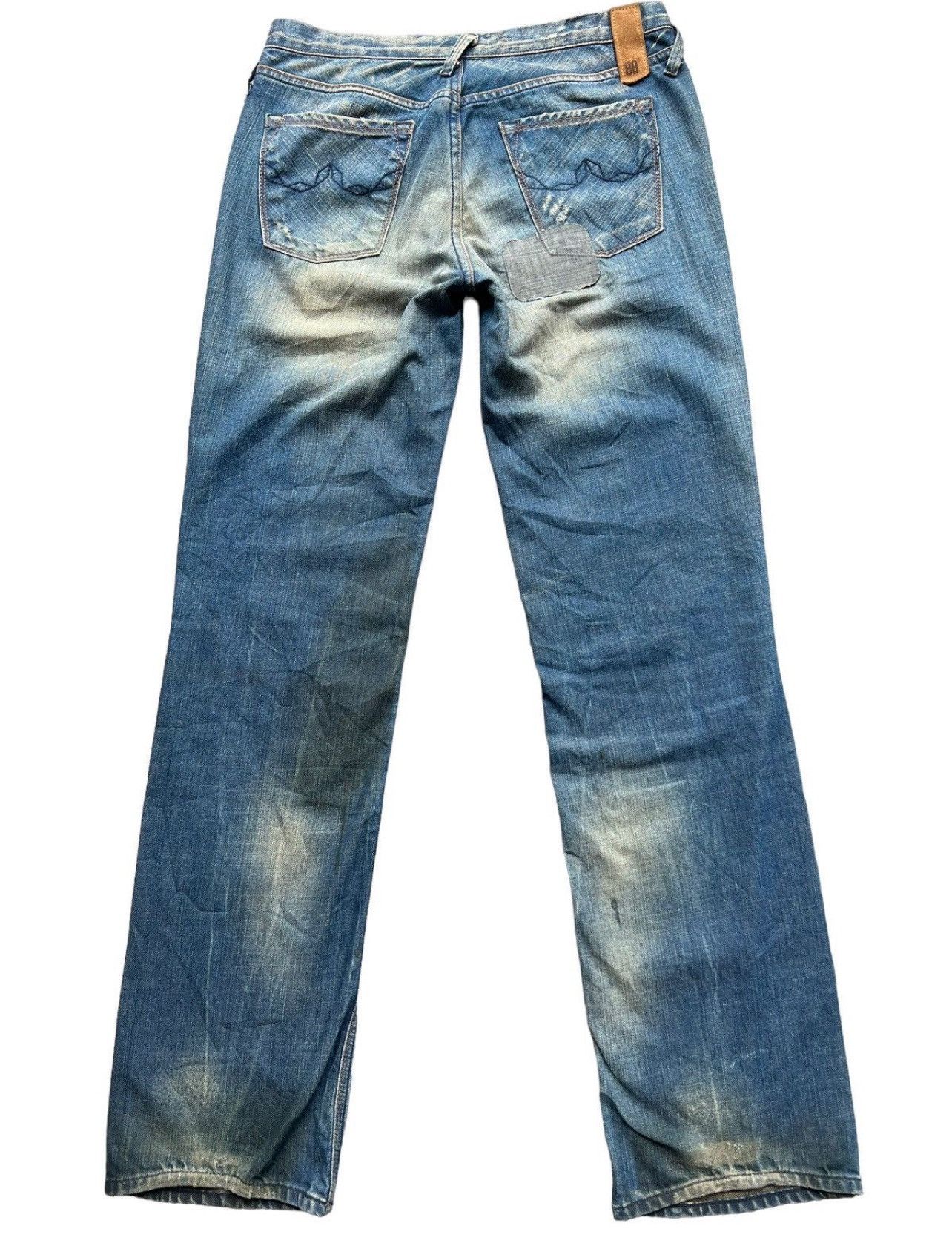 Japanese Brand Blue Blood Japan Denim Jeans Patch Work Rusty Jeans 29x32 Size 29" - 3 Thumbnail