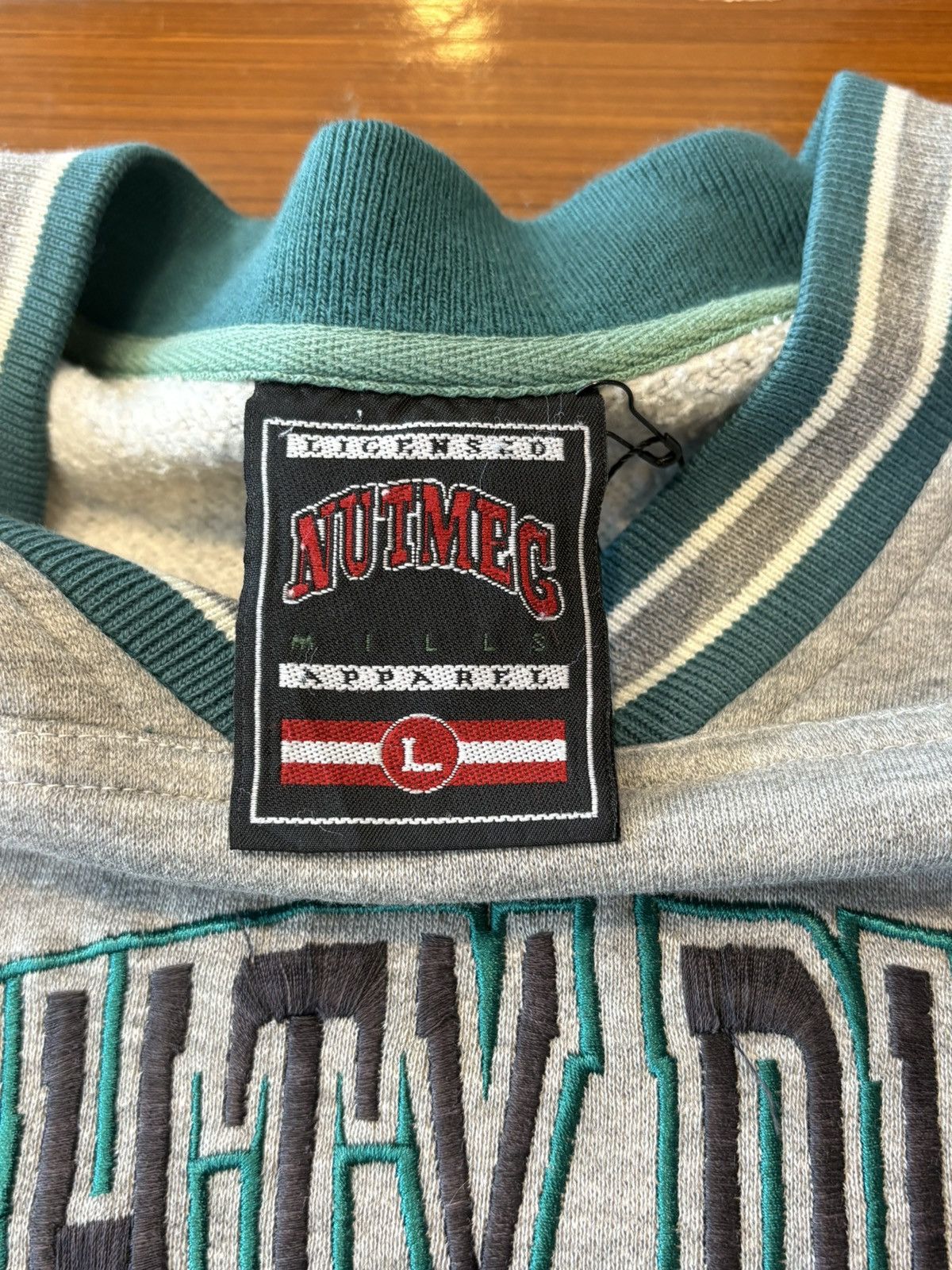NHL Vintage 90 s Mighty Ducks NHL V-neck Sweatshirt Size US L / EU 52-54 / 3 - 3 Thumbnail
