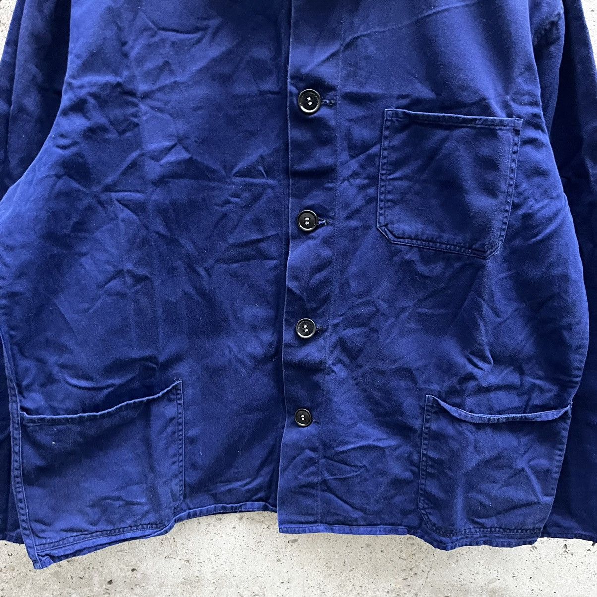 Le Laboureur × Massimo Osti × Vintage Vintage 90s Workwear Faded Navy Chore Jacket L EU Military Size US L / EU 52-54 / 3 - 3 Thumbnail
