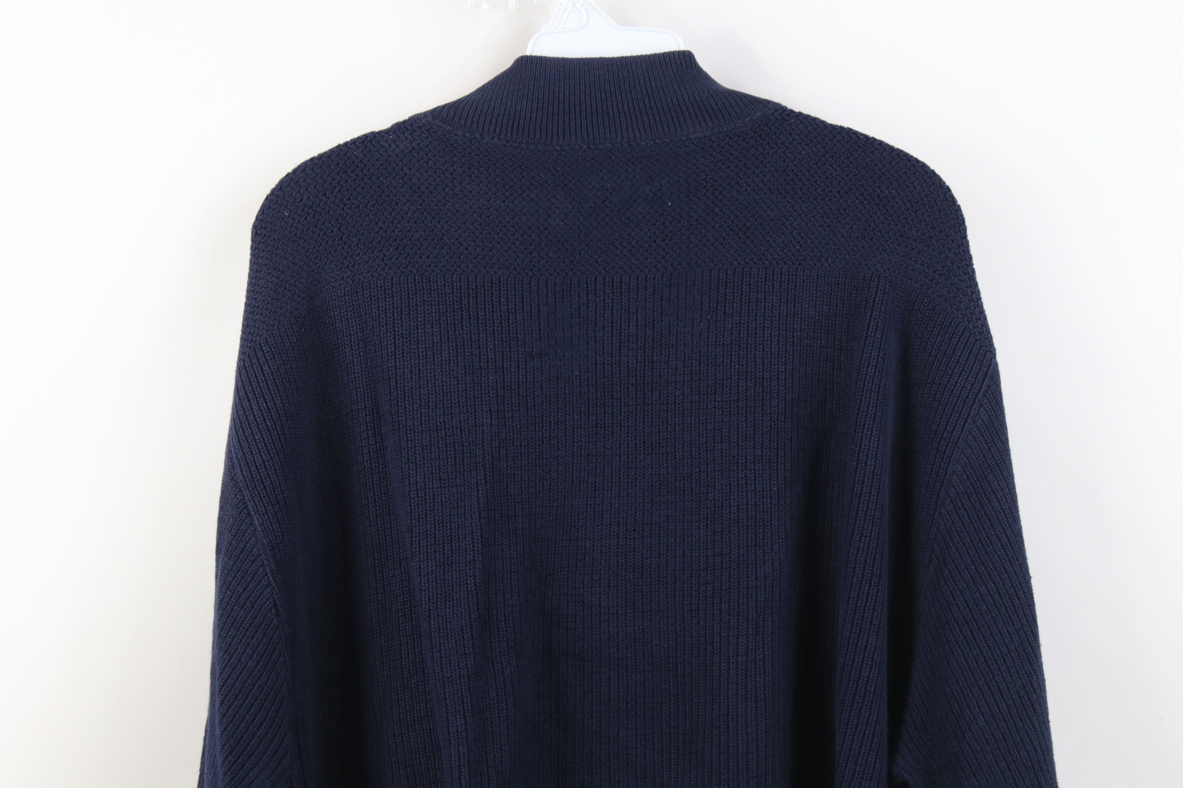 Lands' End Vintage 90s Lands End Cotton Ribbed Knit Henley Sweater USA Size US L / EU 52-54 / 3 - 12 Thumbnail