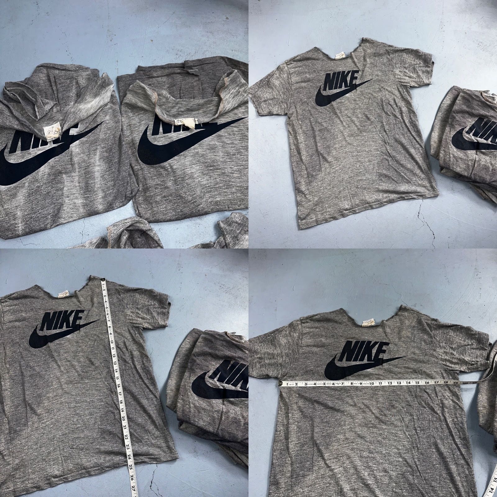 Nike Nike T Shirt Men Gray Short Sleeve Crew Neck VTG 70s 80s 90s Vintage Solid Swoosh Front Printed Size US L / EU 52-54 / 3 - 9 Thumbnail