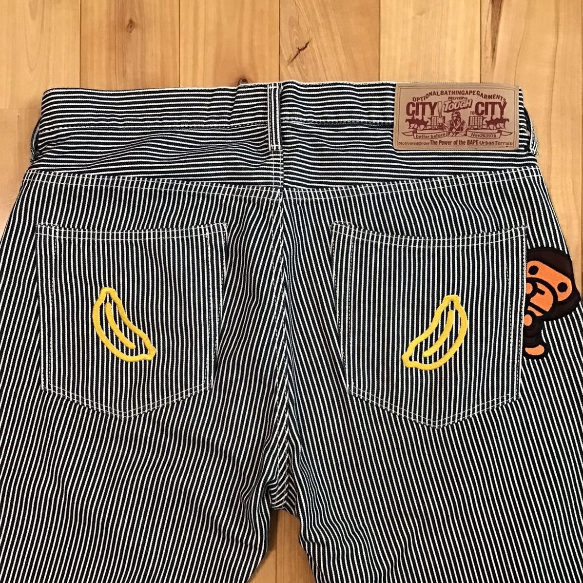Bape × Nigo BAPE Milo embroidered hickory shorts a bathing ape ★size M Size US 32 / EU 48 - 3 Thumbnail