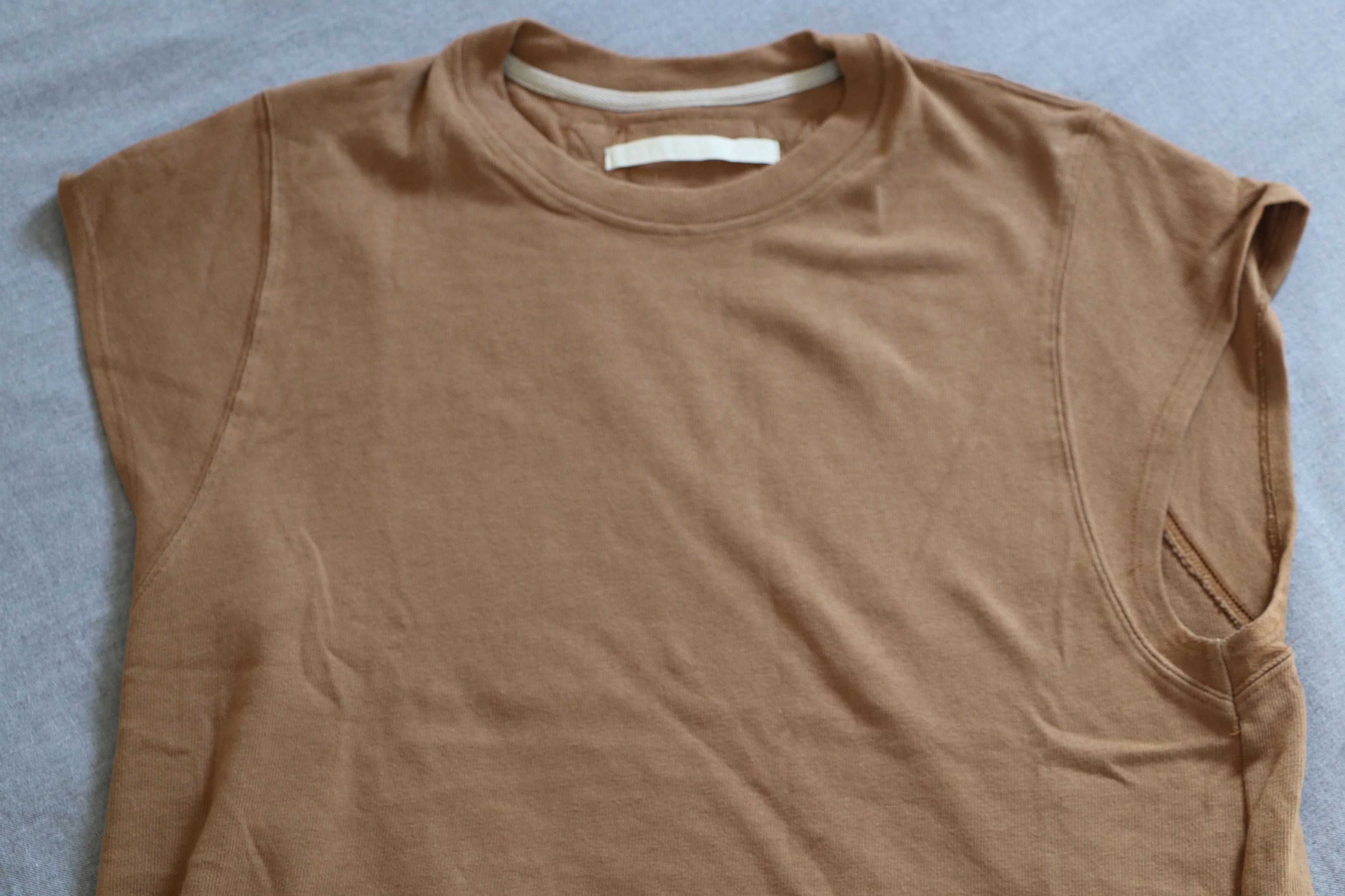 Sebastien Ami Brown Sleeveless Cut-Off T-Shirt Size US L / EU 52-54 / 3 - 2 Thumbnail