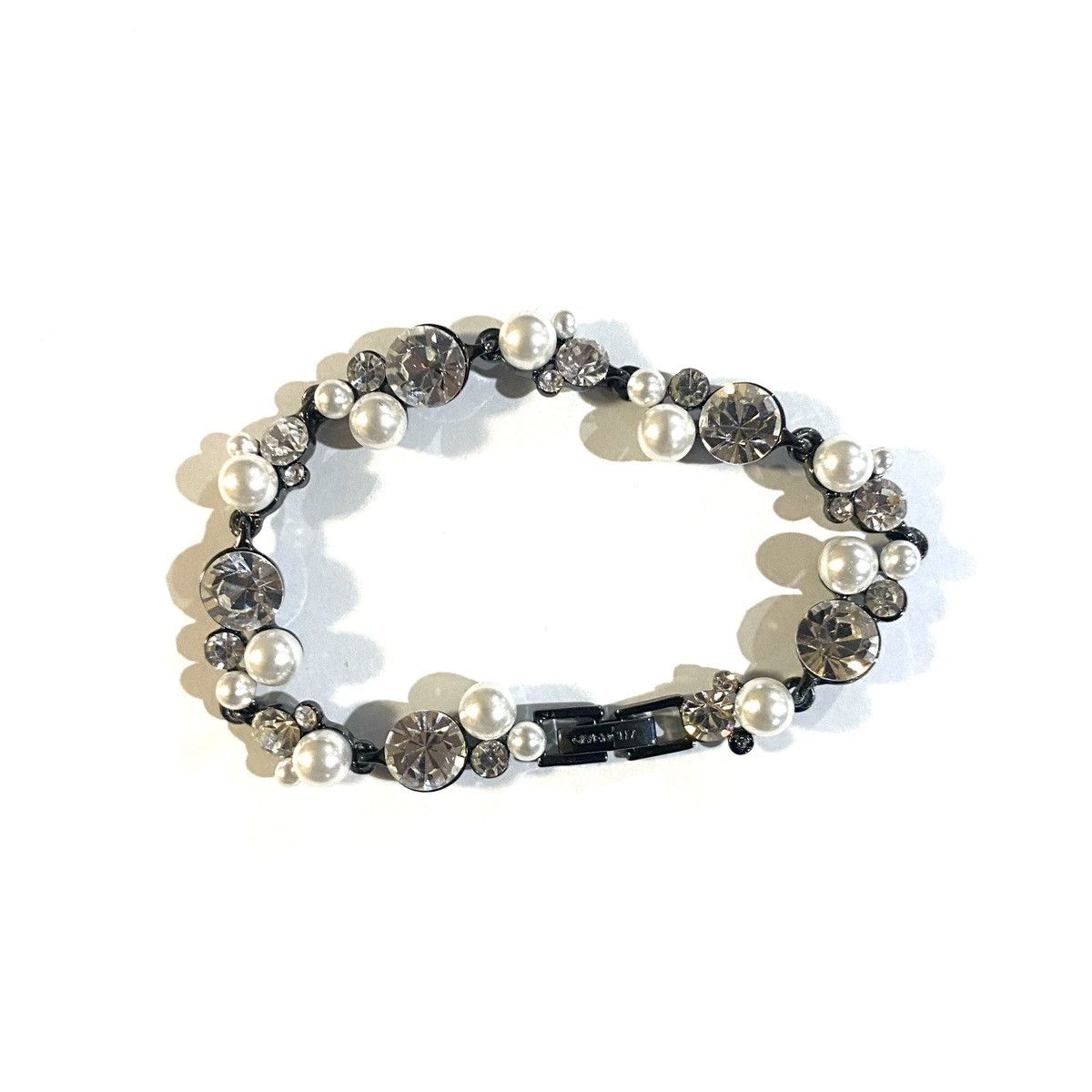 image of Givenchy Black Silver Pearl Bracelet, Men's