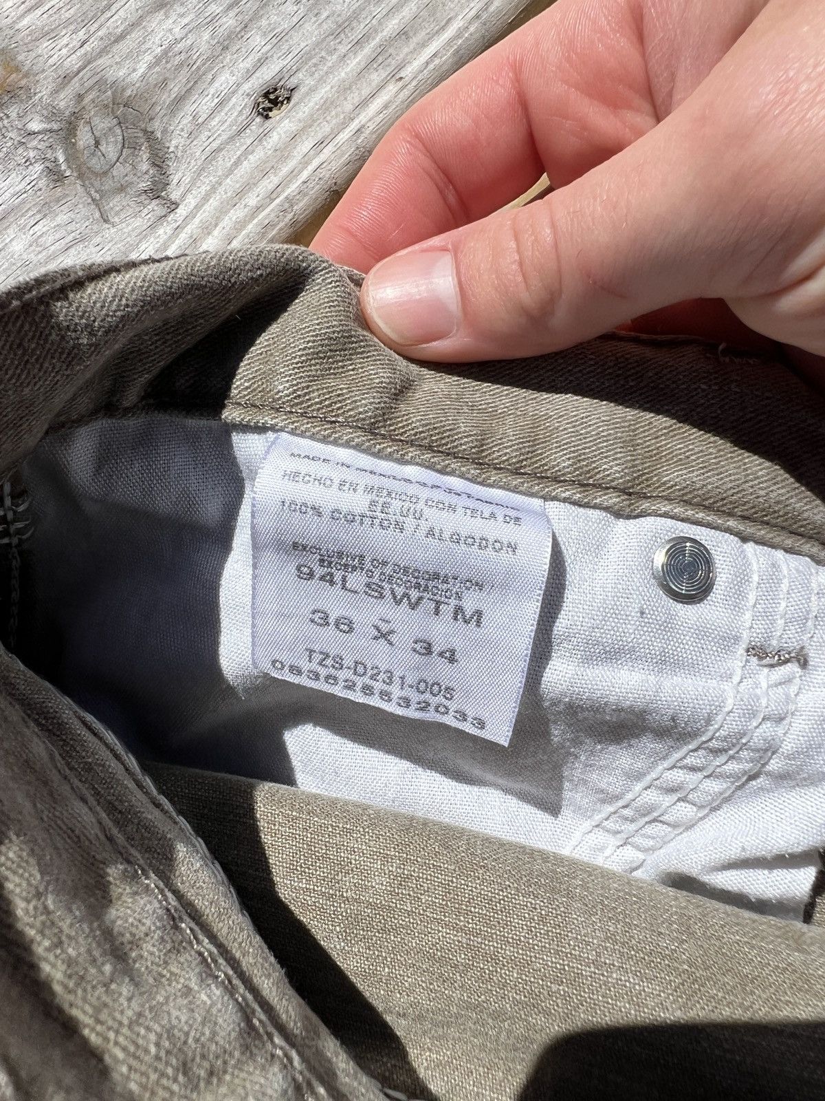 Vintage × Wrangler Y2K Wrangler Carpenter Khaki Green Denim Pants Size US 36 / EU 52 - 11 Thumbnail
