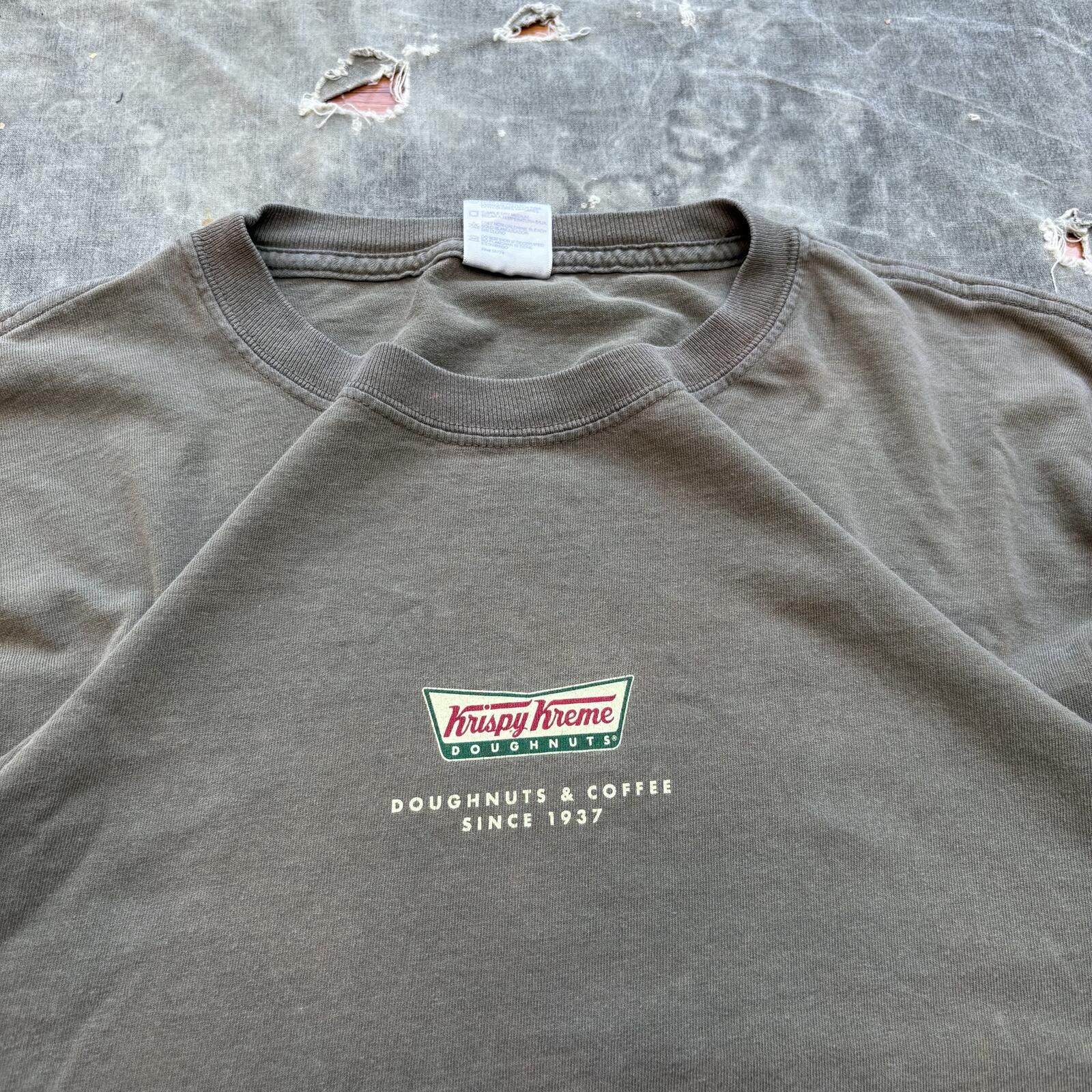 Vintage Vintage Y2K Faded Olive Green Krispy Kreme Doughnuts Shirt Size US XXL / EU 58 / 5 - 3 Thumbnail