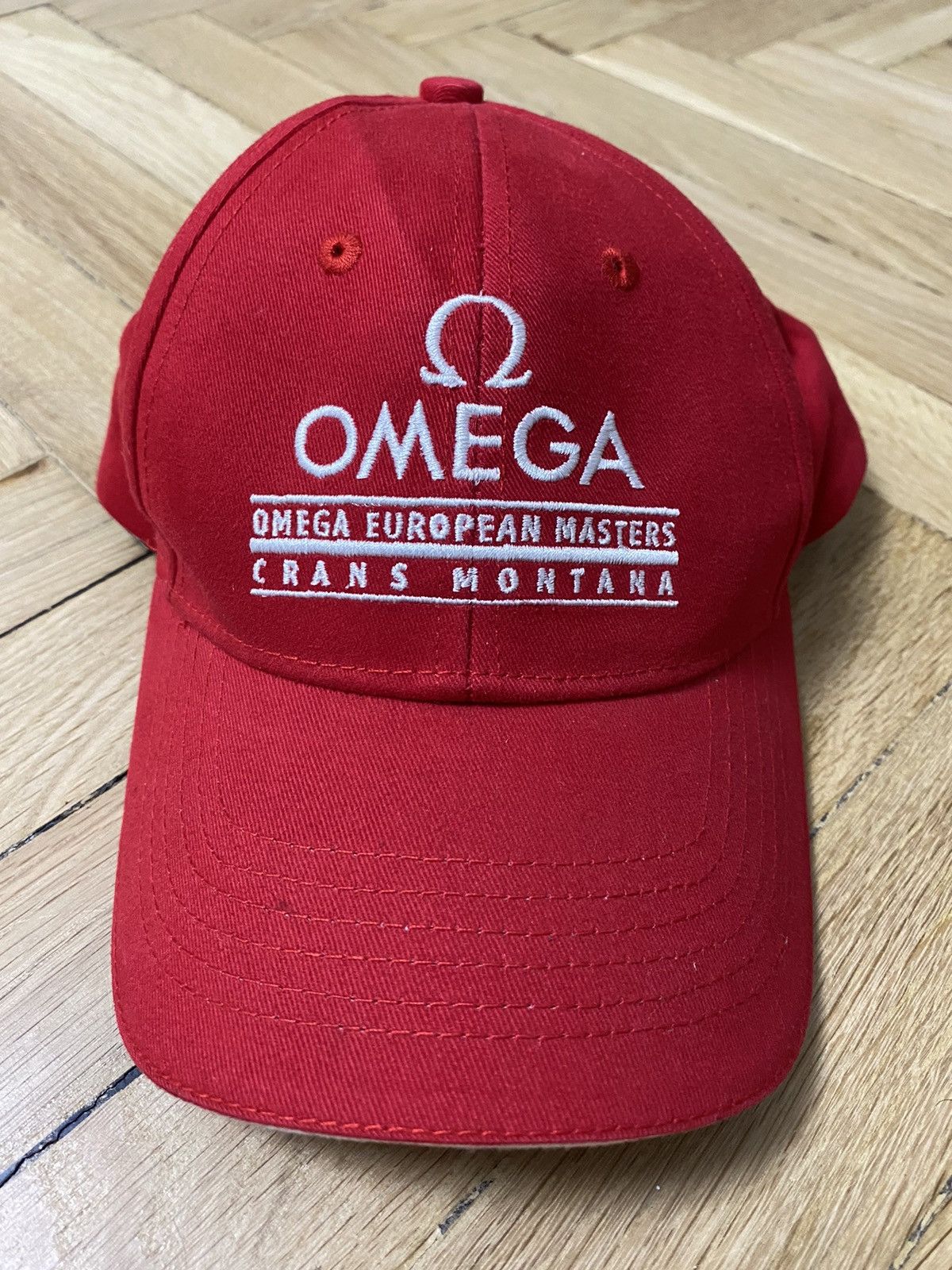 Omega OMEGA Baseball Hat Red/White Embroidered Adjustable Cap Size ONE SIZE - 2 Thumbnail