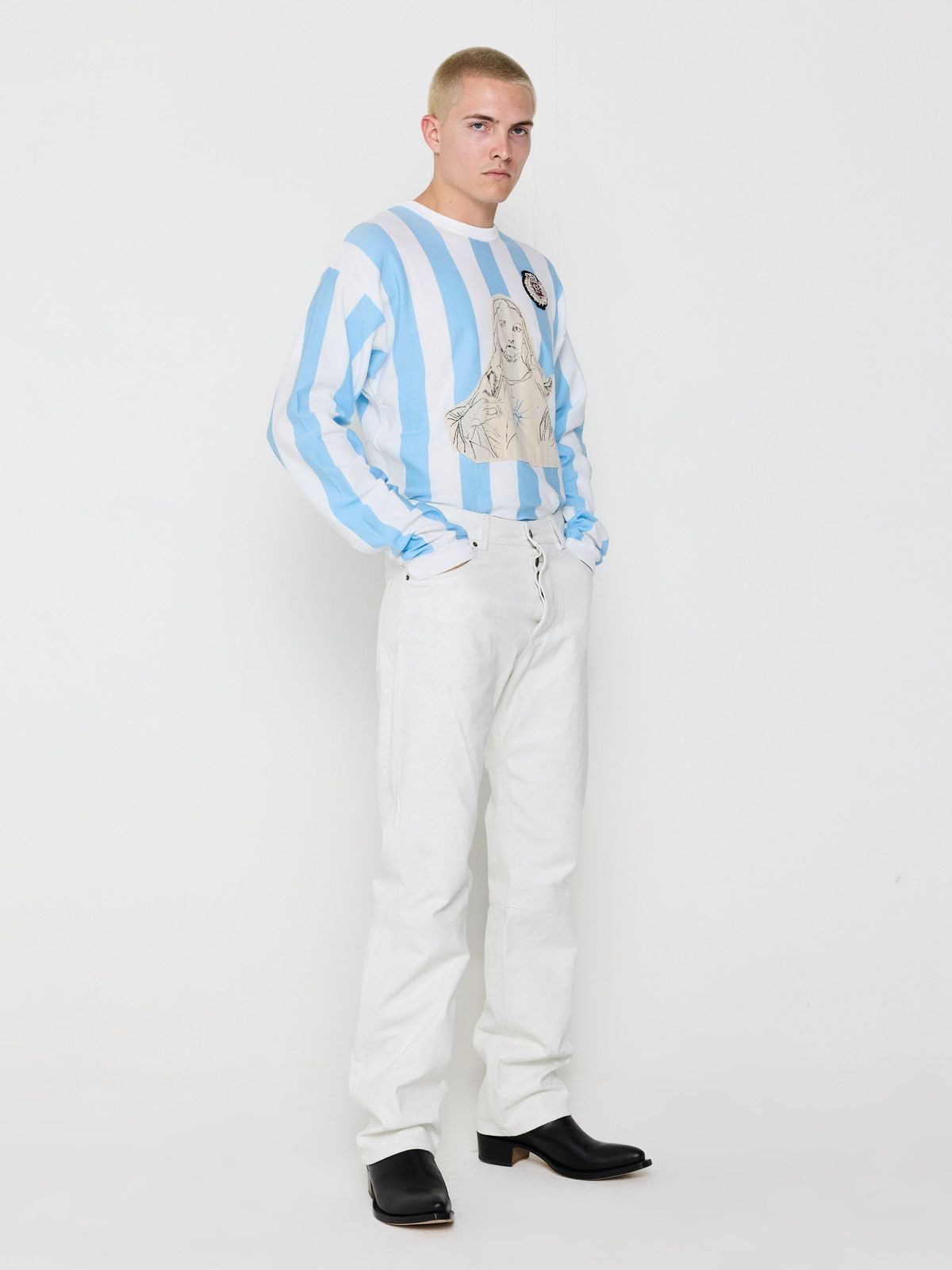 424 424 on Fairfax Striped Soccer Sweater in Blue Size US L / EU 52-54 / 3 - 2 Thumbnail