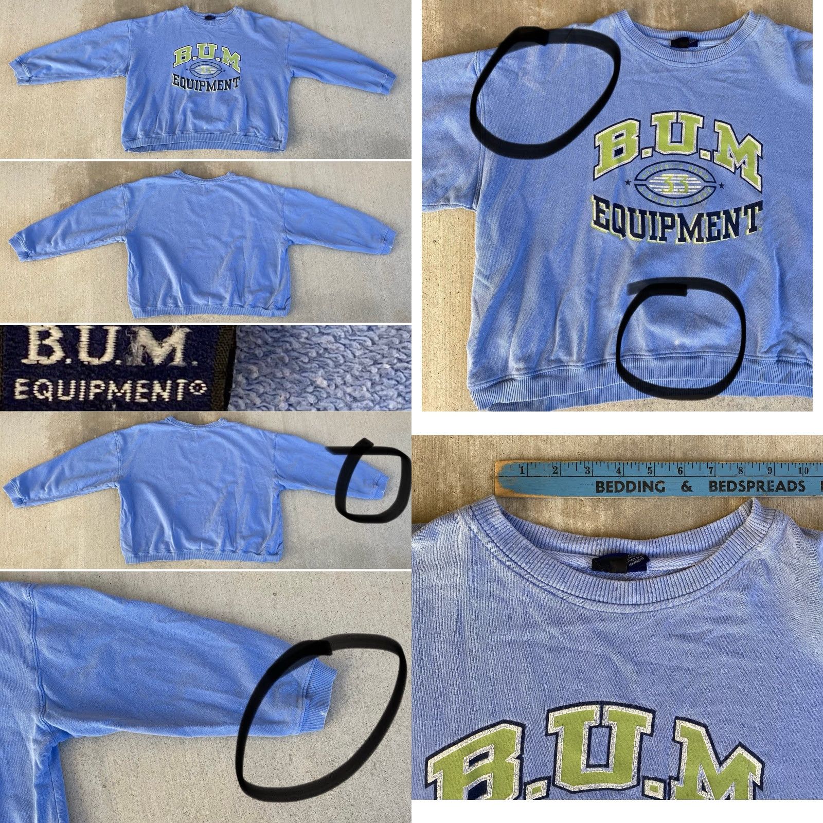 Equipment VINTAGE BUM Equipment Sweatshirt L XL Periwinkle Blue 90s Crewneck Distressed Graphic Print Men Size US L / EU 52-54 / 3 - 10 Thumbnail