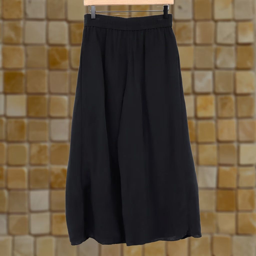 Alice + Olivia Alice + Olivia Women's Elba Split Hem Vegan Silk Wide Leg Black Sz S Pants Size ONE SIZE - 1 Thumbnail