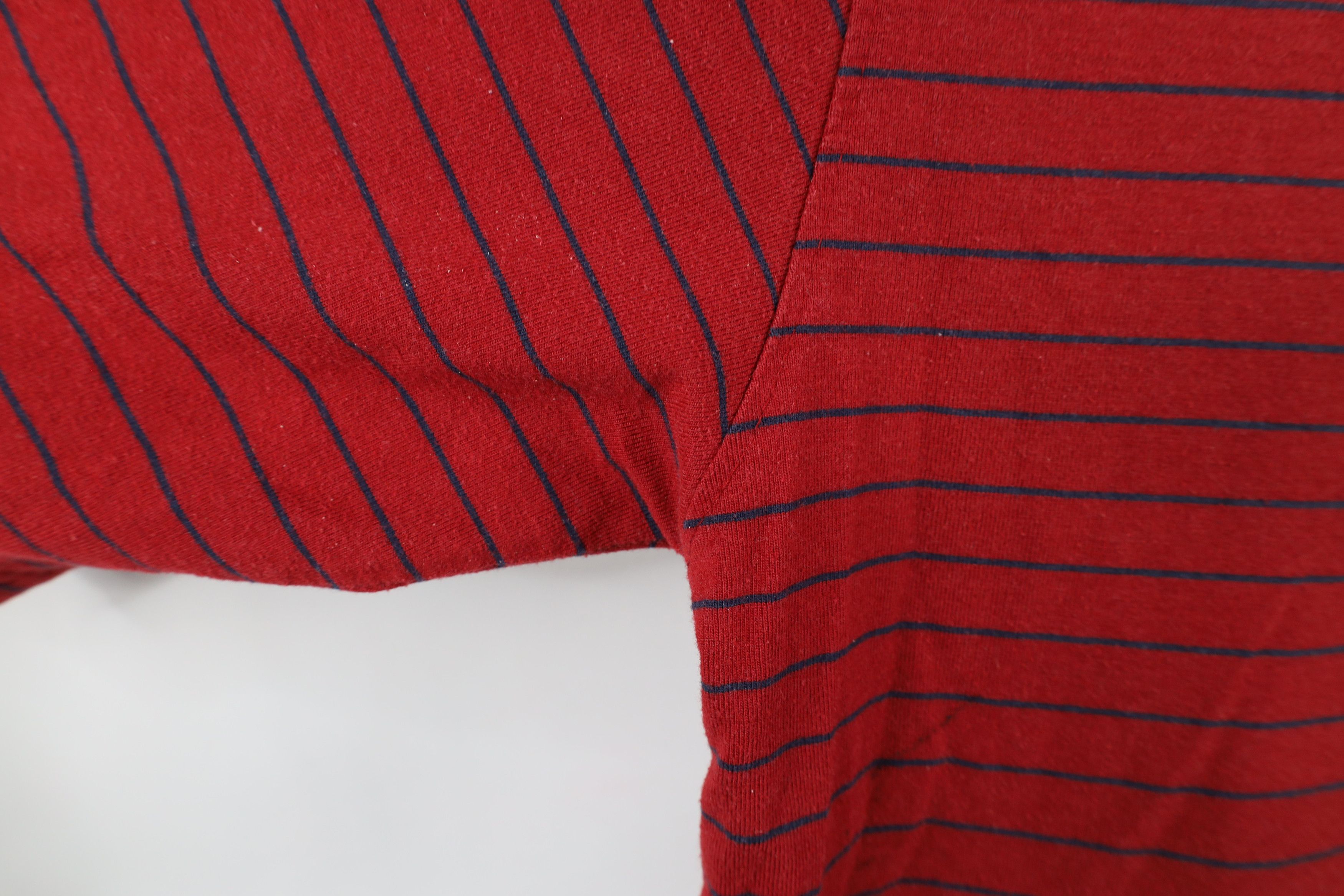 Vintage Vintage 90s Streetwear Striped Short Sleeve T-Shirt Red Size US M / EU 48-50 / 2 - 9 Thumbnail