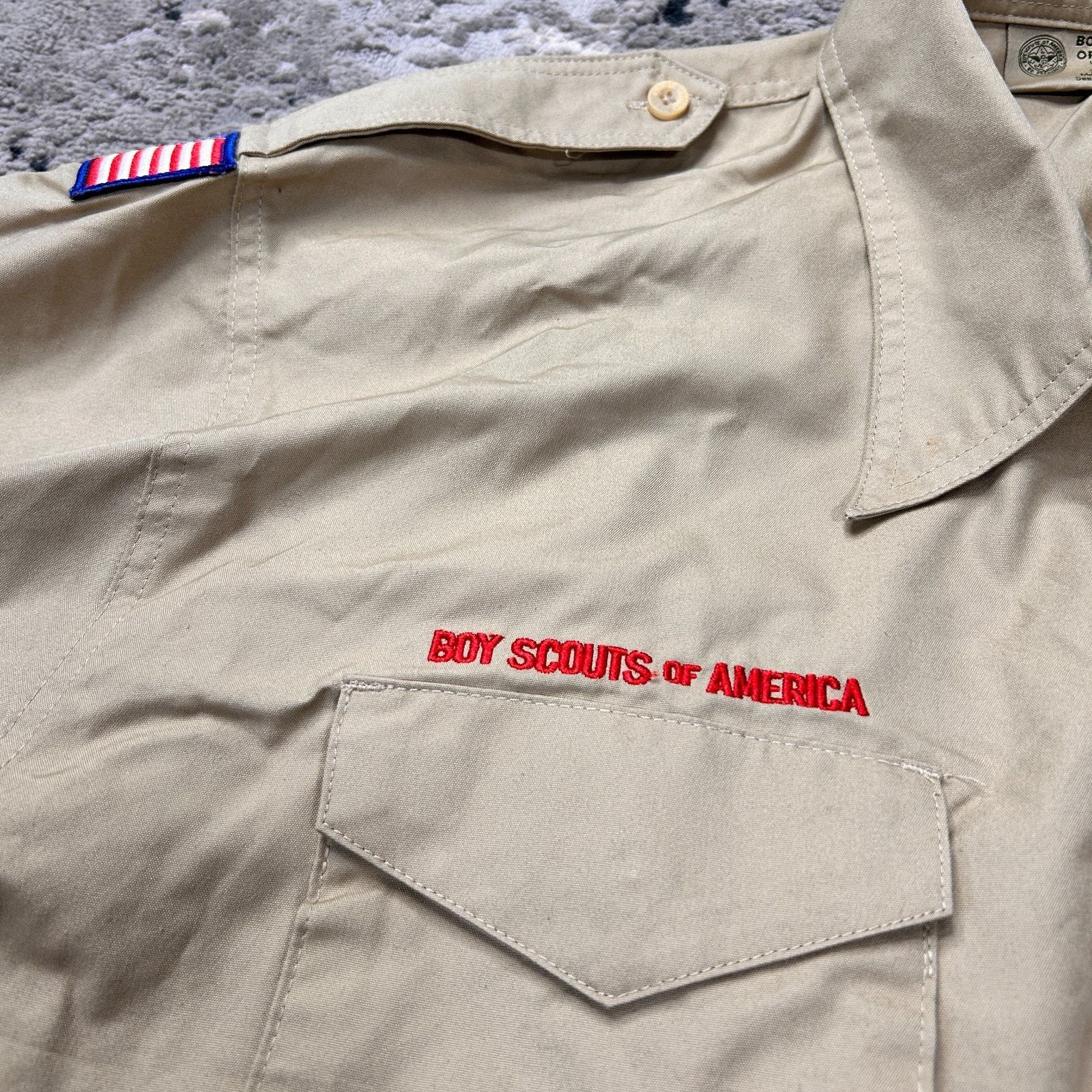 &Daughter Boys Scouts of America Uniform Shirt Boy XL Brown Cotton Size US XL / EU 56 / 4 - 3 Thumbnail