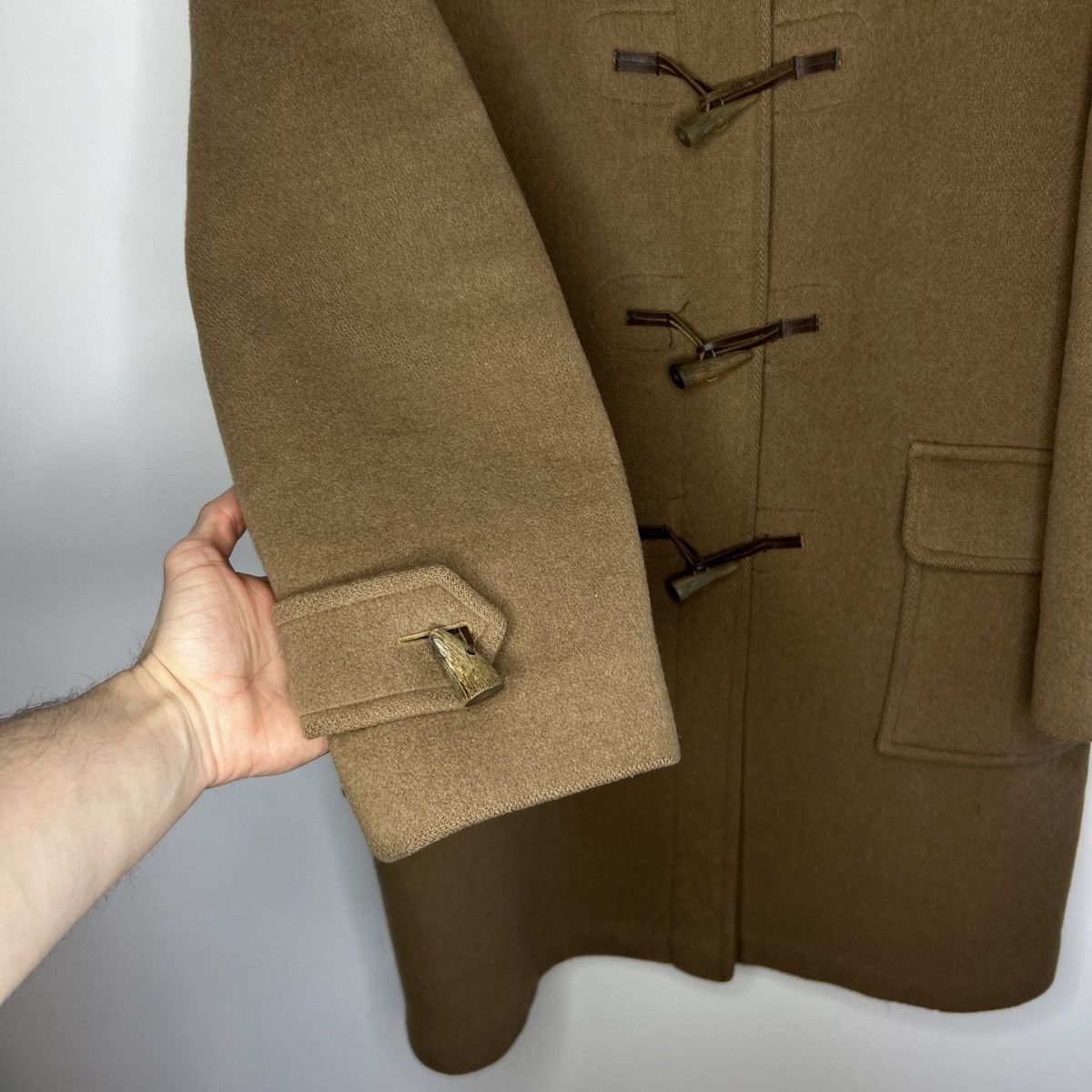 Burberry × Other UK BROWN BURBERRY DUFFLE COAT JACKET BLAZER WOOL ENGLAND OLD Size US L / EU 52-54 / 3 - 7 Thumbnail