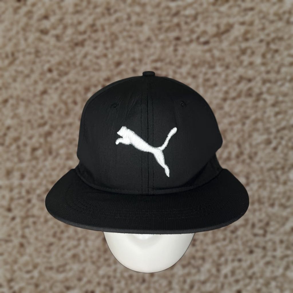 Puma PUMA Hat Cap Snap Back Adult Large Black Embroidered 100% Polyester Skate Skater Size ONE SIZE - 1 Thumbnail