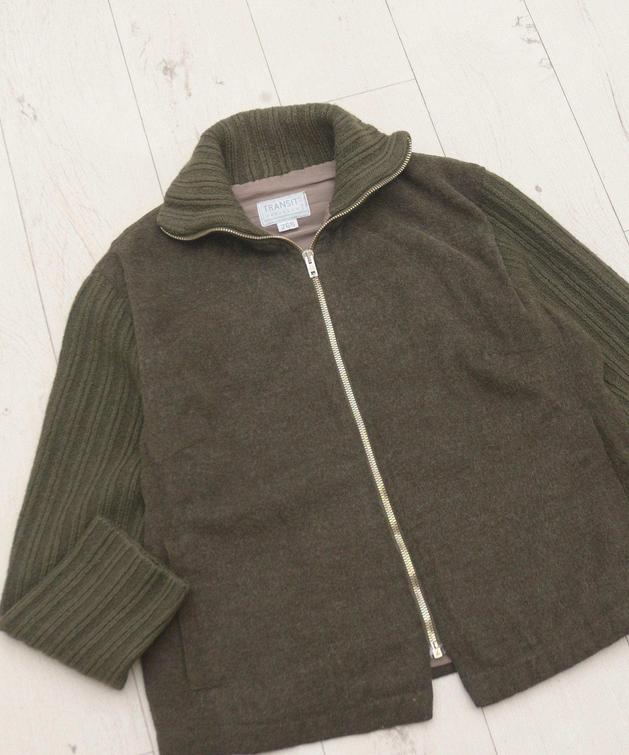 Transit Transit Par Such Full Zip Wool Sweater Y2k Moto Biker Jacket Size M / US 6-8 / IT 42-44 - 4 Thumbnail