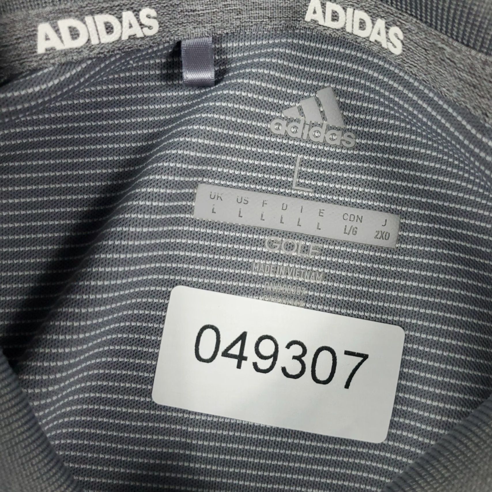 Adidas adidas Polo Shirt Mens L Gray Striped Polo Shirt Golf Casual 2018 Size US L / EU 52-54 / 3 - 7 Thumbnail