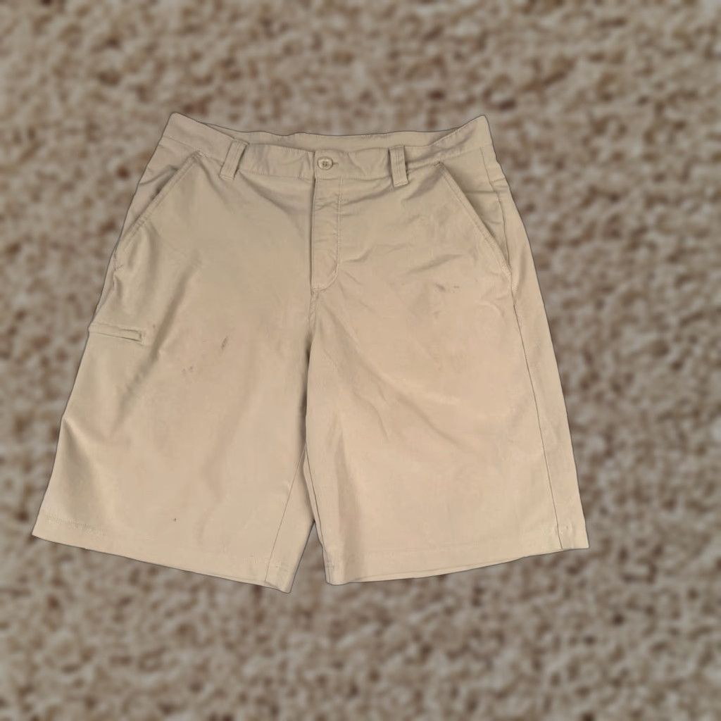 Vintage Columbia Mens Shorts Casual Chino Beige 34x10 Flat Front Polyester Cotton PFG Boating Size US 34 / EU 50 - 1 Thumbnail