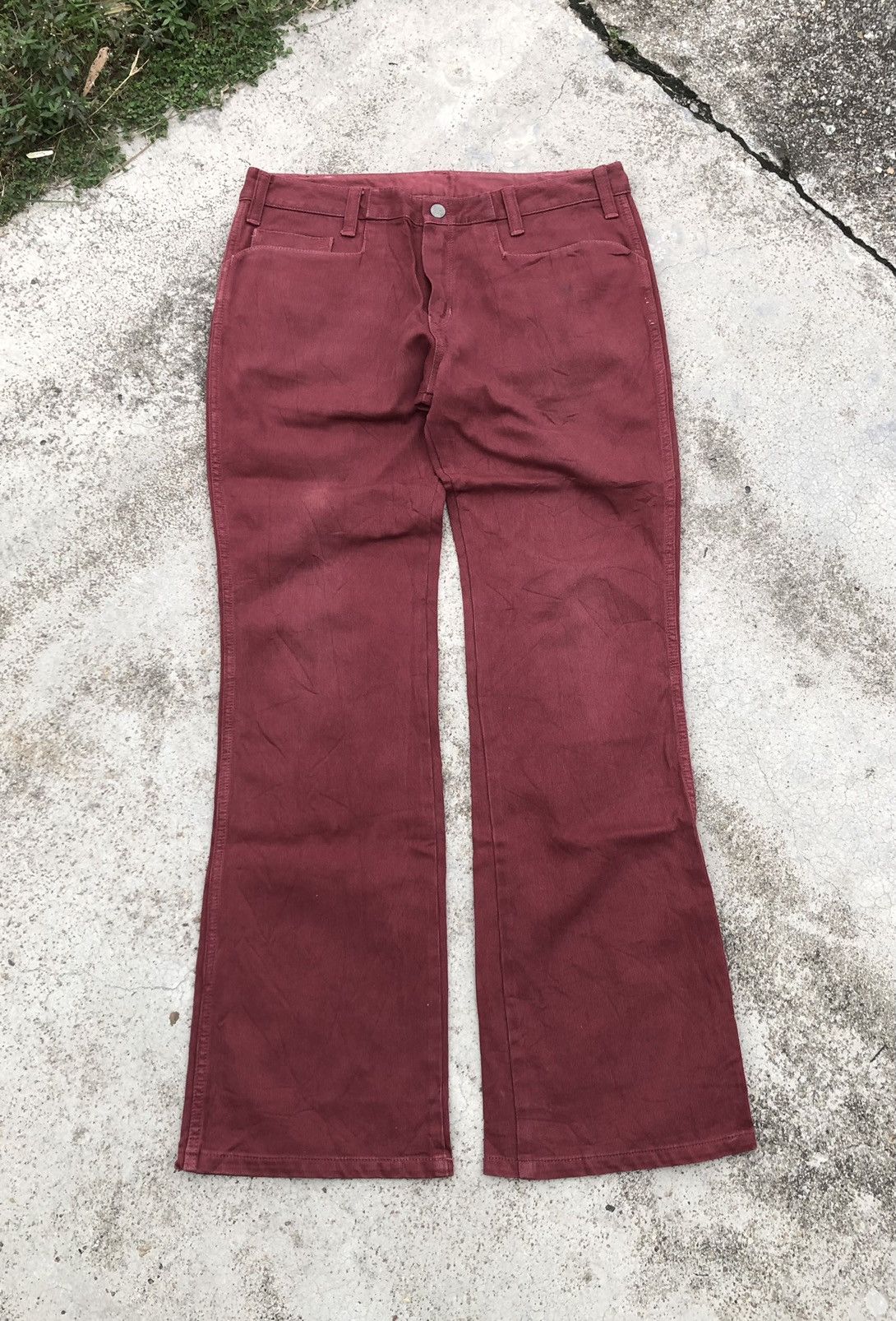 Japanese Brand FLARED⚡️⚡️SOUTH ROAD Japan Maroon Chinos Pants Size US 34 / EU 50 - 1 Thumbnail