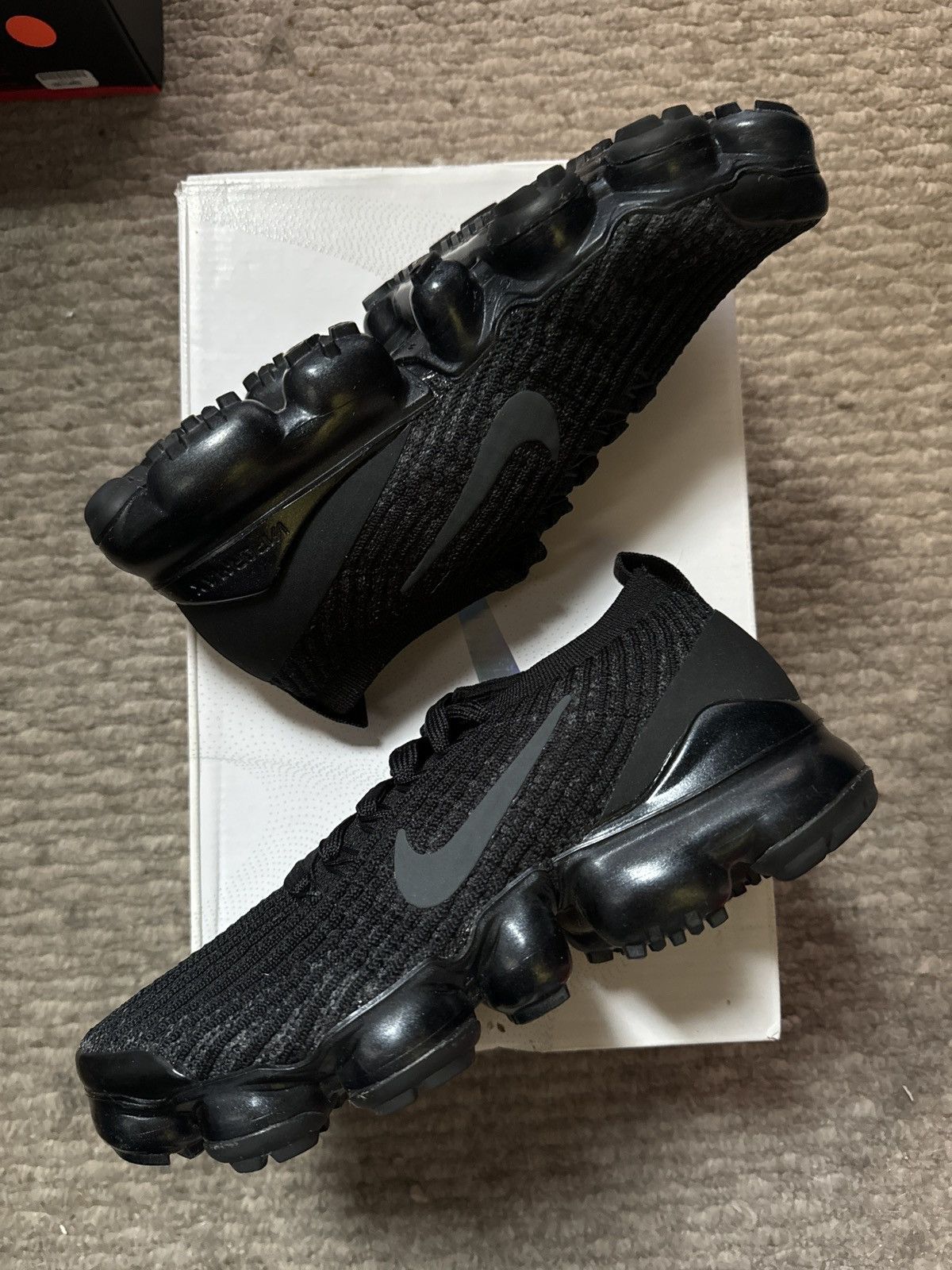 image of Nike Air Vapormax Flyknit 3 Triple Black (Womens) Shoes, Women's (Size 5)