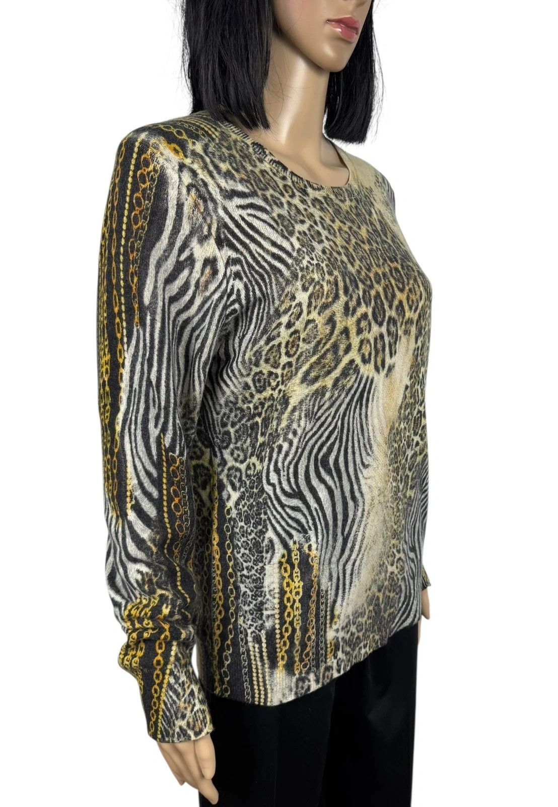 Other Nice Connection Animal Full Frinted Pullover Wool Cashmere Size L / US 10 / IT 46 - 3 Thumbnail