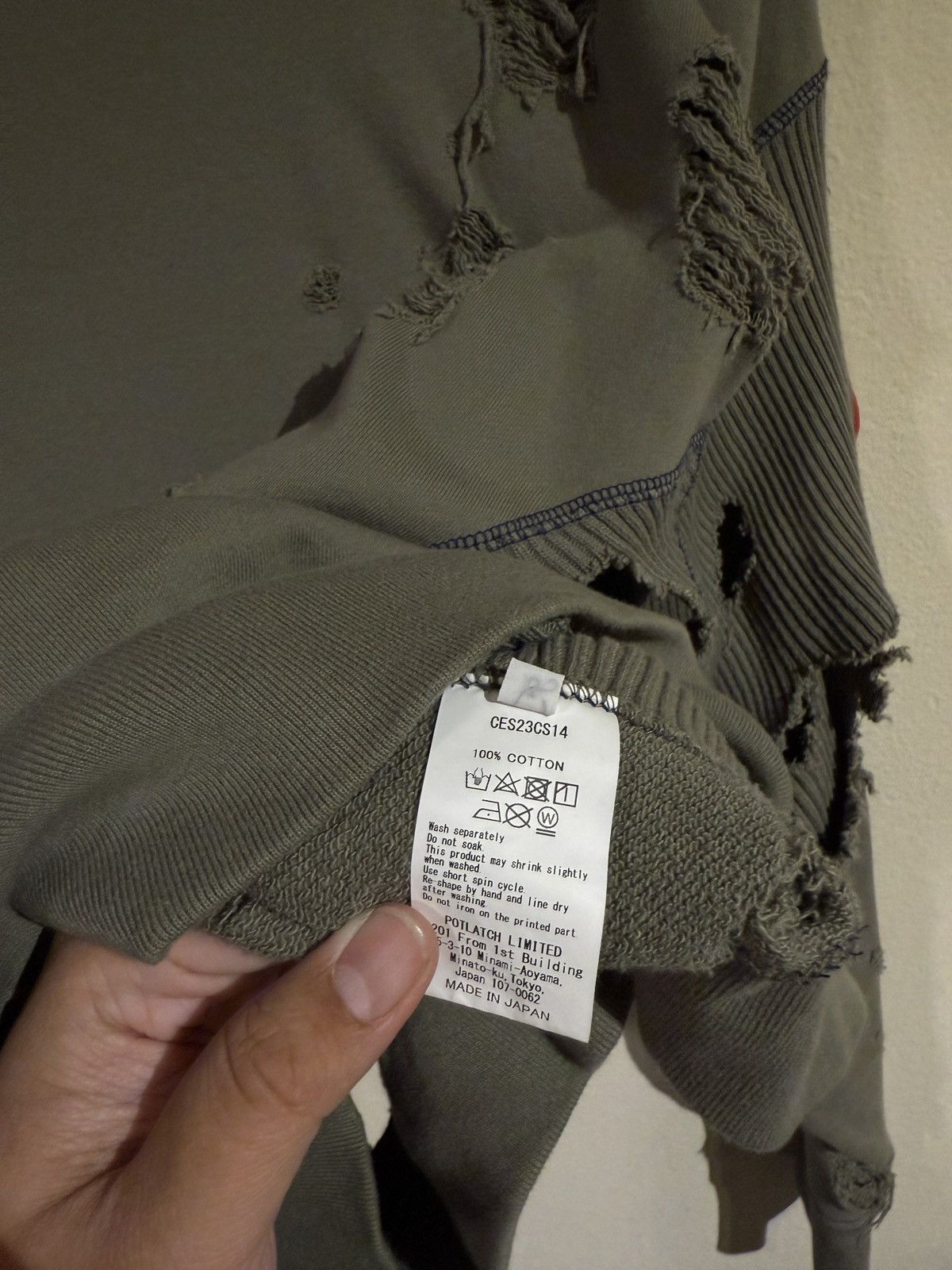 Cav Empt Cav Empt Olive Green Distressed Knit Sweater Size US M / EU 48-50 / 2 - 3 Thumbnail